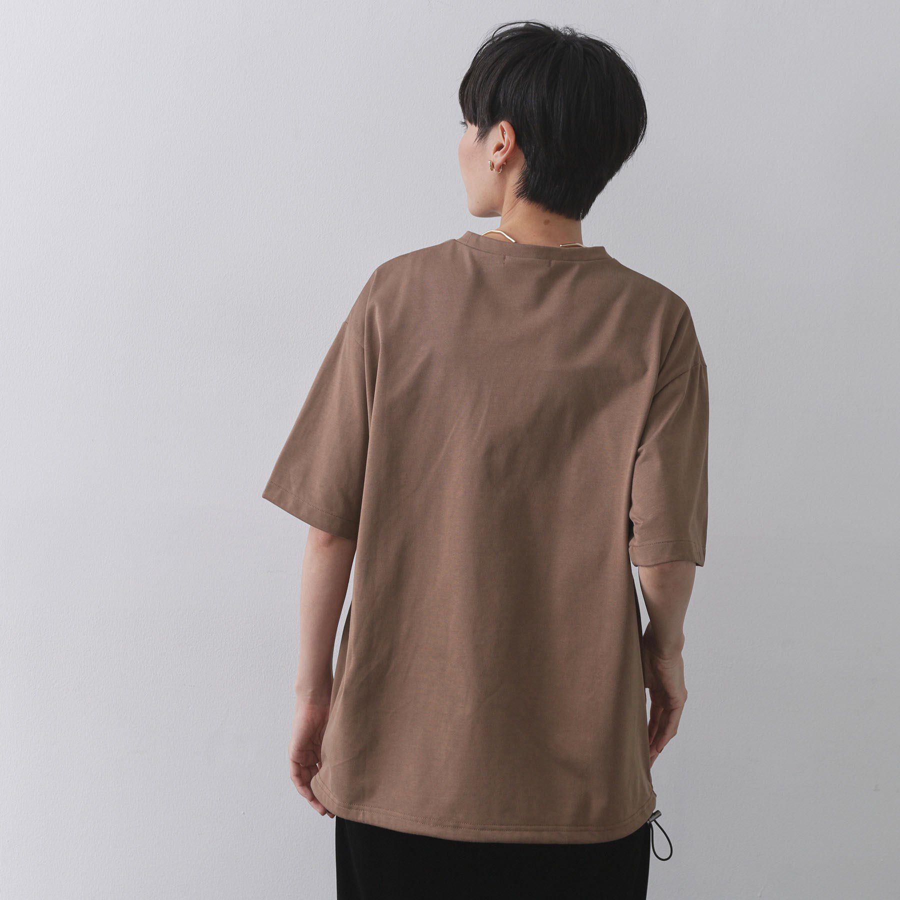 OPAQUE.CLIP「裾ドロストTシャツ【洗濯機洗い可】」|Tシャツ・カットソー|