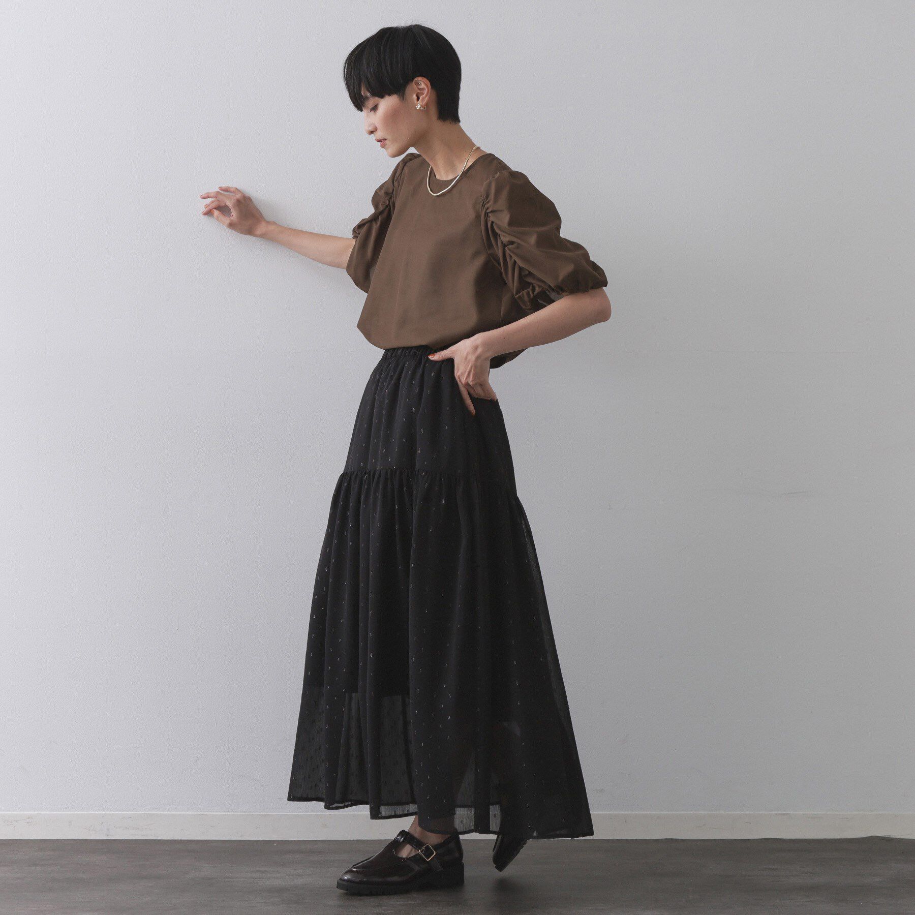 OPAQUE.CLIP「シアーボリュームスリーブブラウス【洗濯機洗い可】」|シャツ・ブラウス|