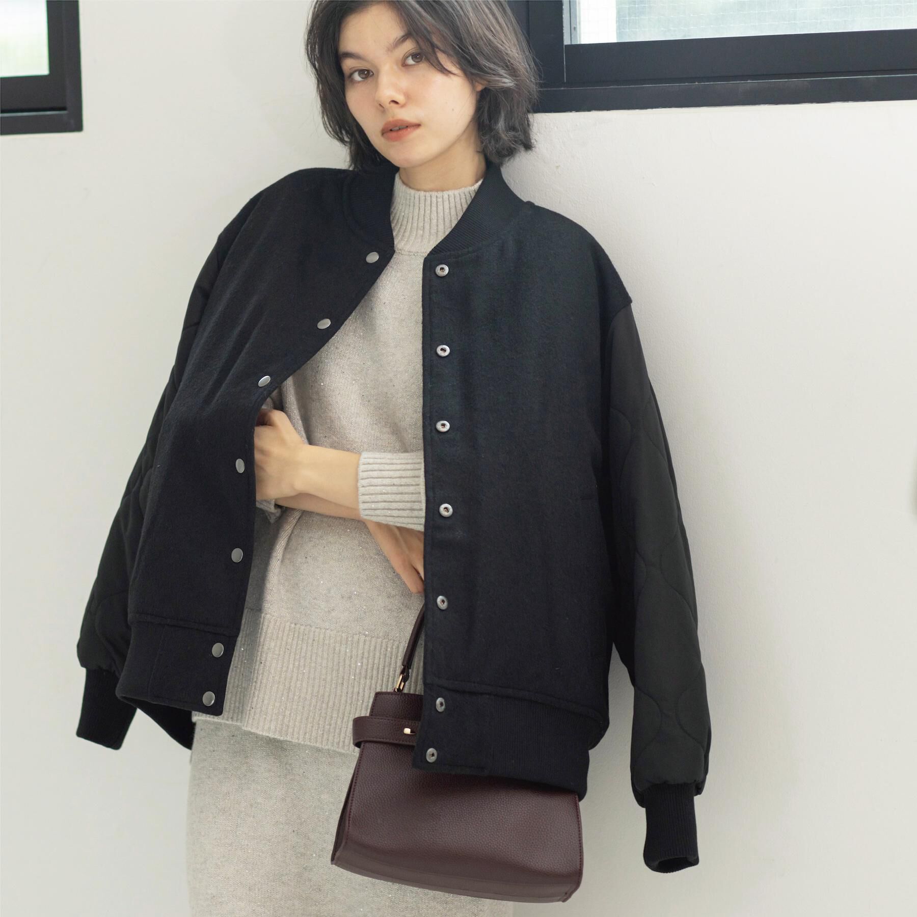 OPAQUE.CLIP「《リバーシブル》キルティングブルゾン」|ブルゾン・スタジャン|ブラック(019)