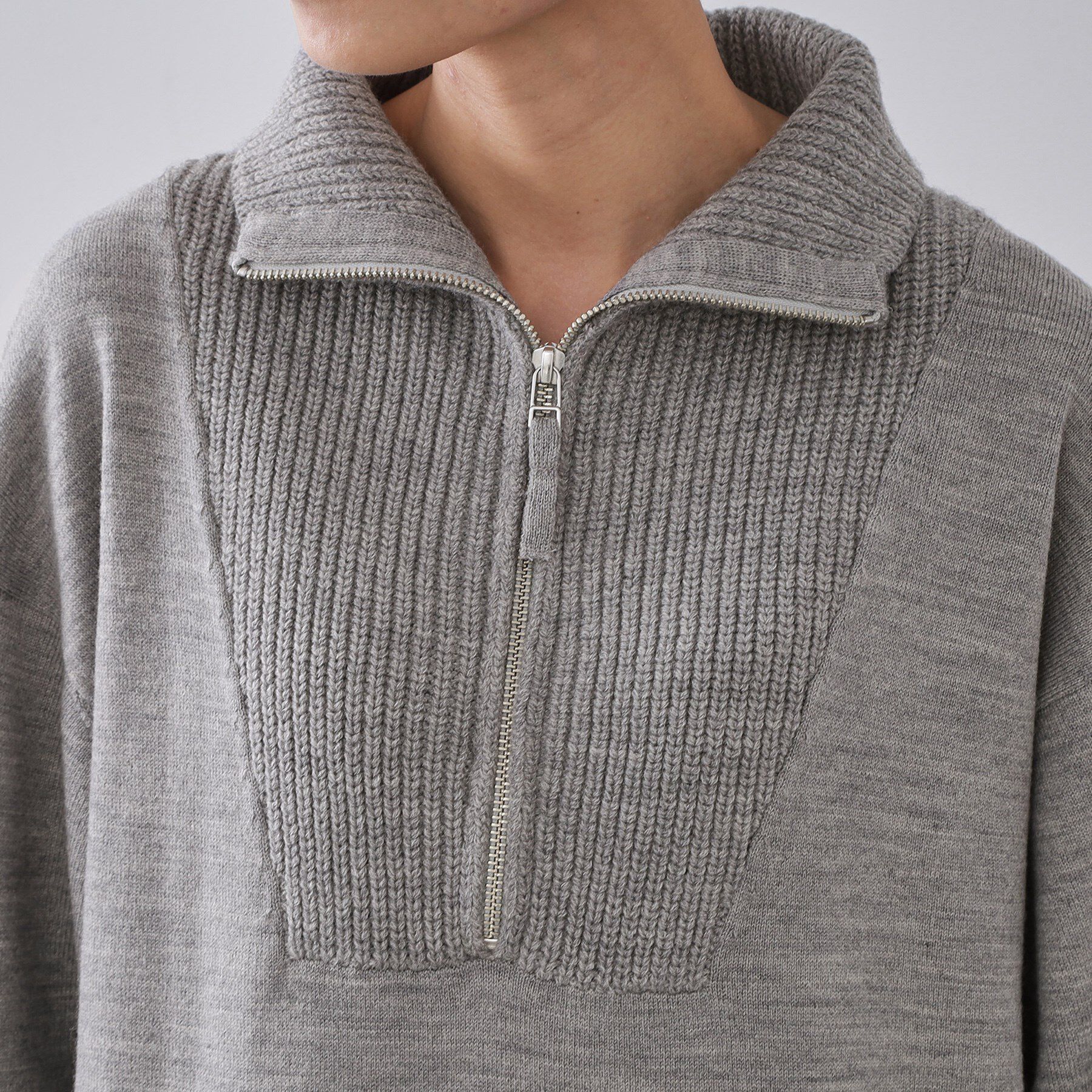 OPAQUE.CLIP「ハーフジップニットワンピース【洗濯機OK】」|ワンピース|