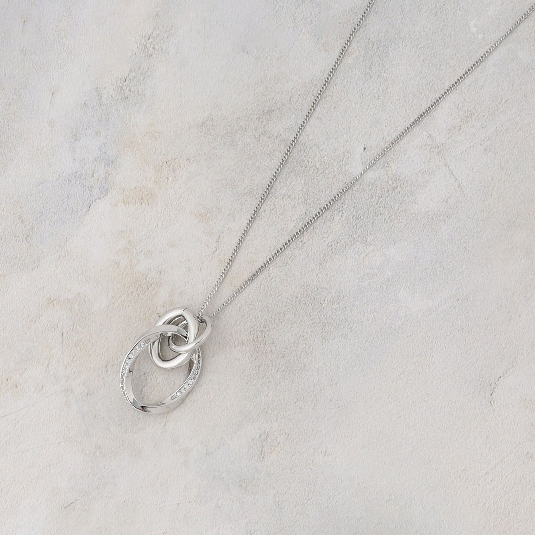 OPAQUE.CLIP「メタルオーバル&times;2連リング ロングネックレス」|ネックレス|シルバー(006)