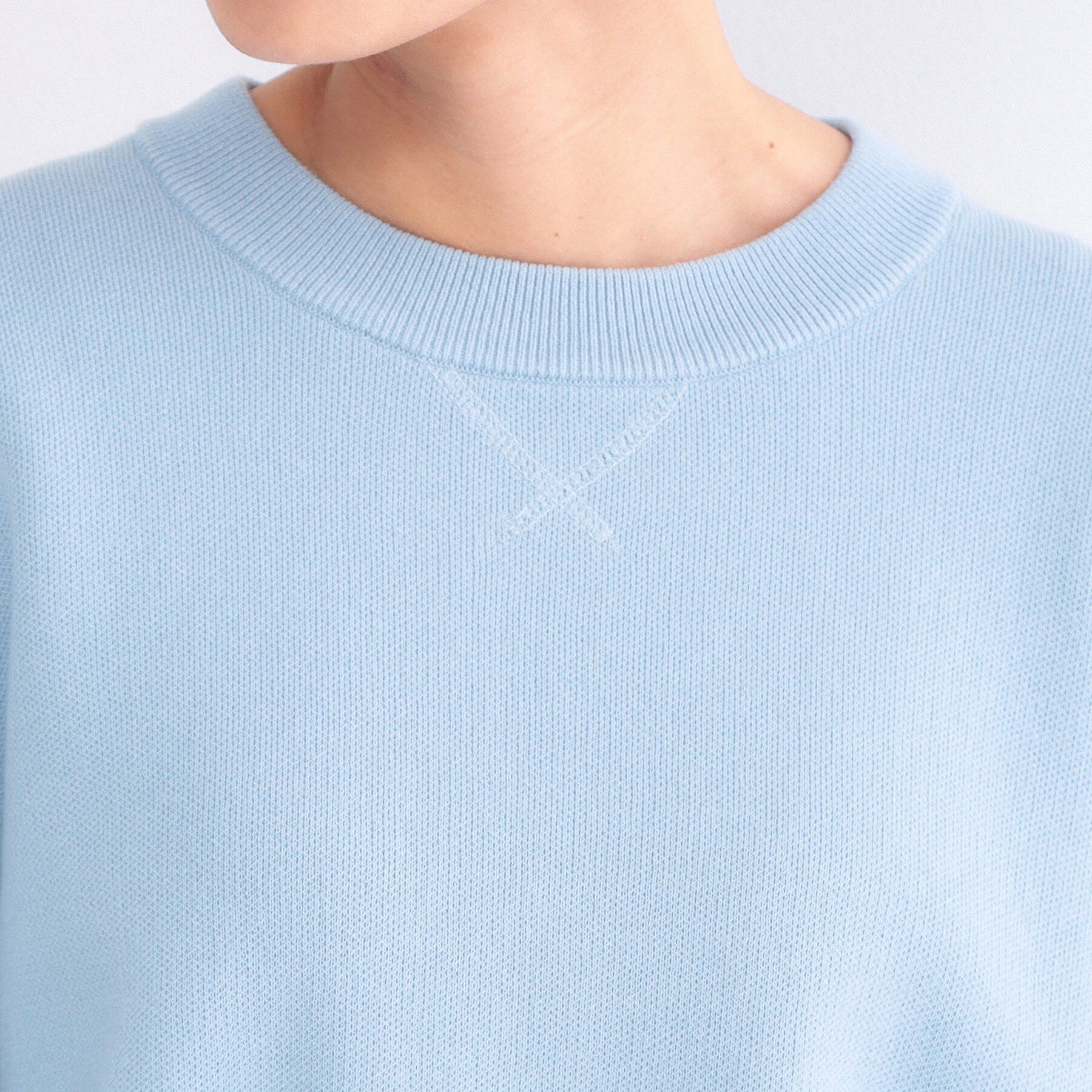 OPAQUE.CLIP「スウェットライクショートニット【洗濯機OK】」|ニット・セーター|