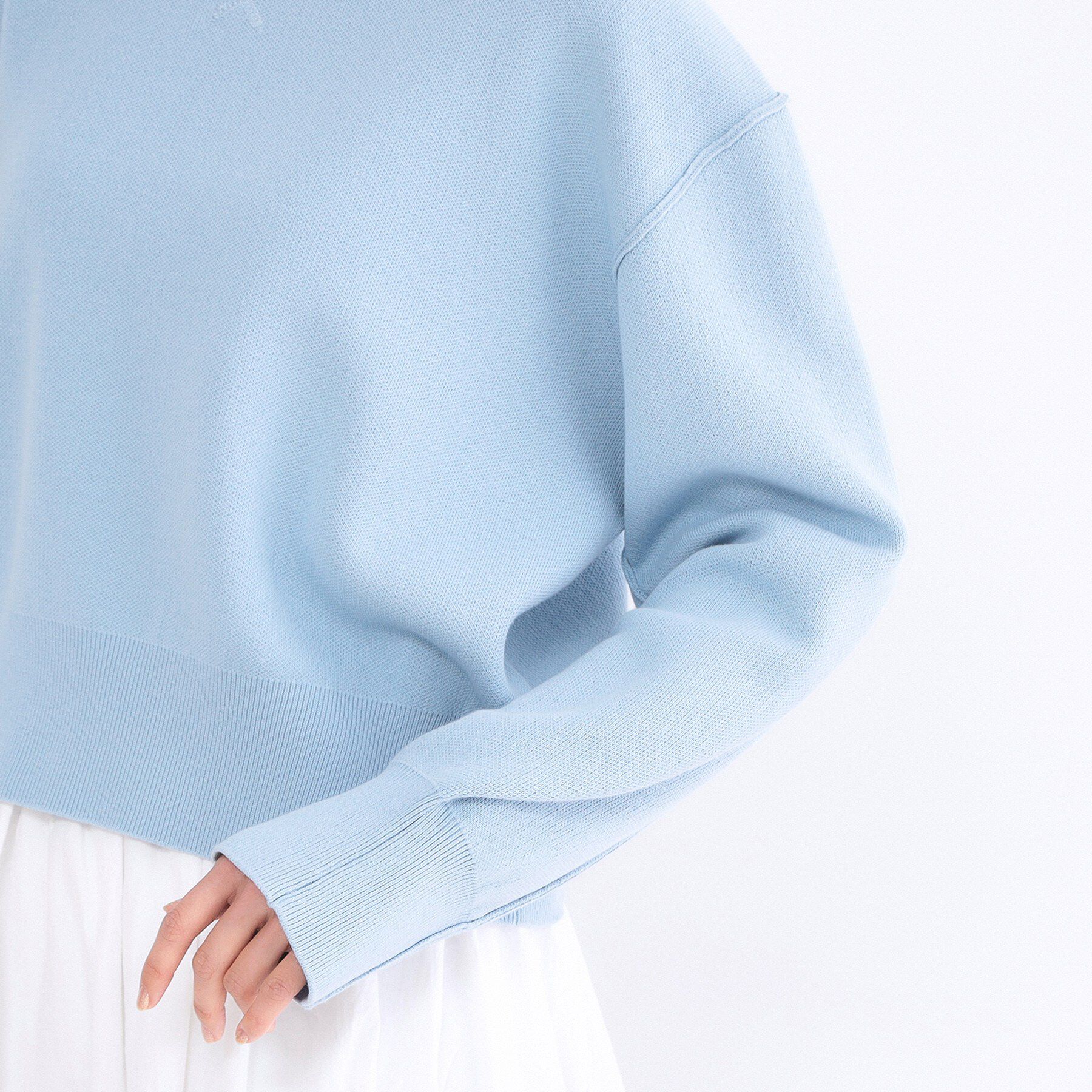 OPAQUE.CLIP「スウェットライクショートニット【洗濯機OK】」|ニット・セーター|