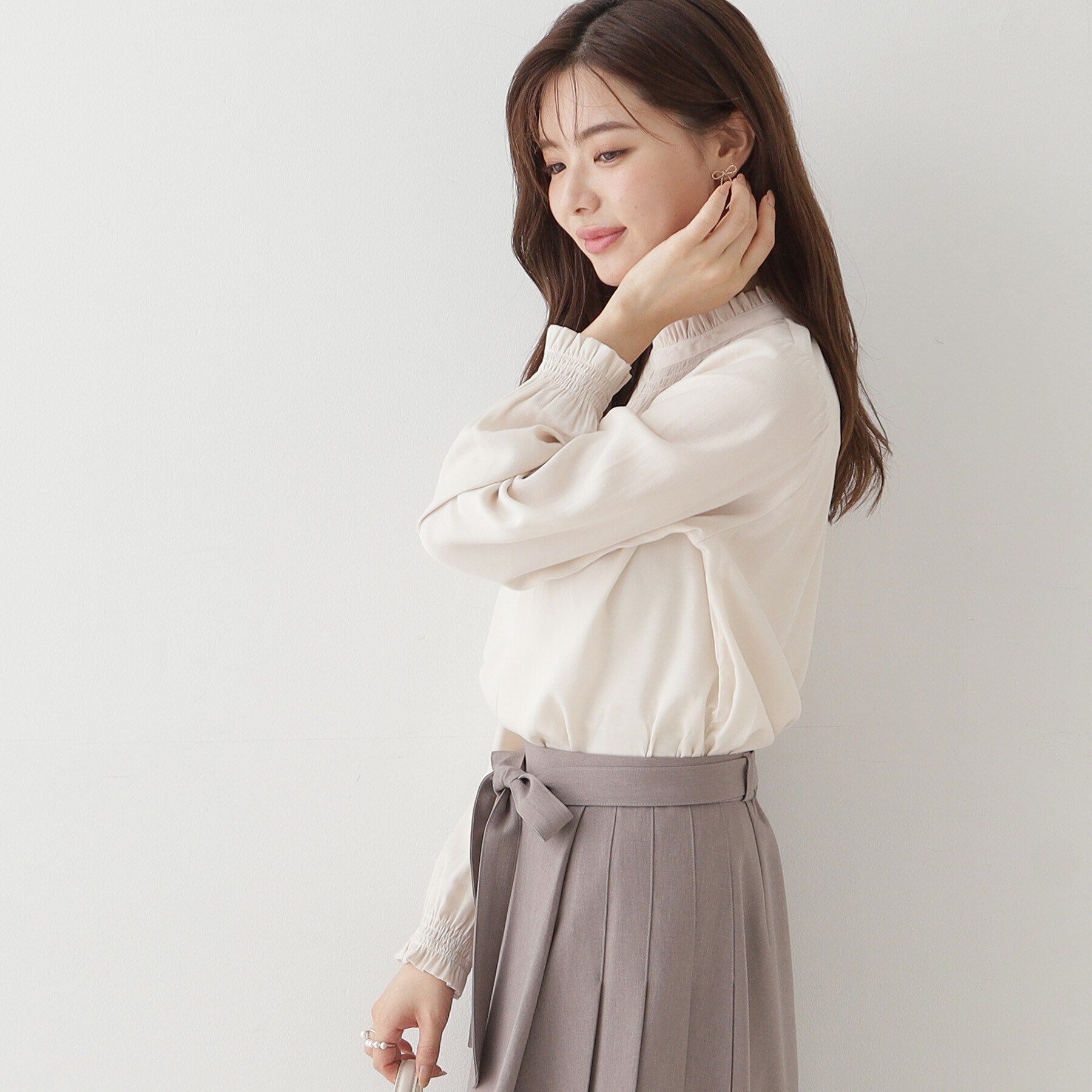 Couture broach「【名品通勤ブラウス】RTピケシャーリングブラウス」|シャツ・ブラウス|