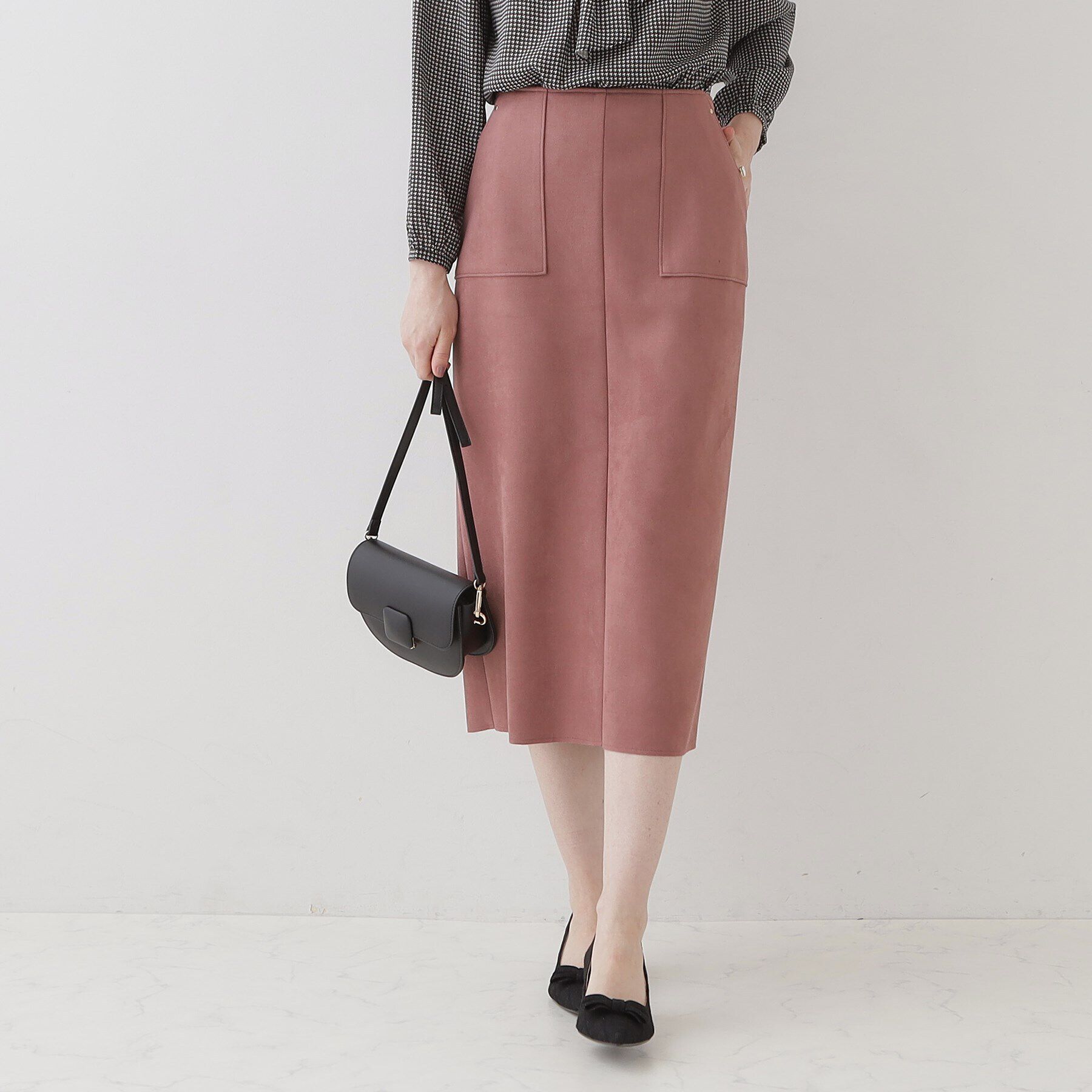 Couture broach「【理想的な縦ライン・美脚効果】フェイクスエードダンボールスカート」|スカート|ﾋﾟﾝｸ(074)