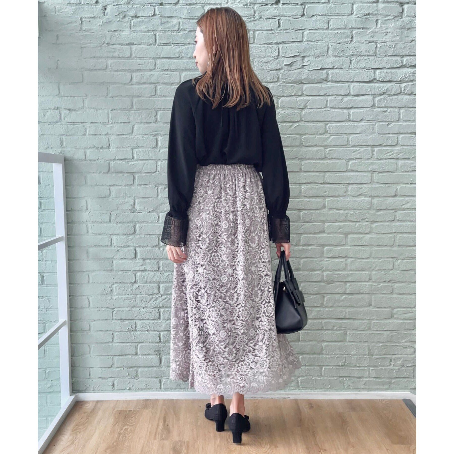 Couture broach「【華やか主役スカート】アイテムポイントパール調コードレーススカート」|スカート|