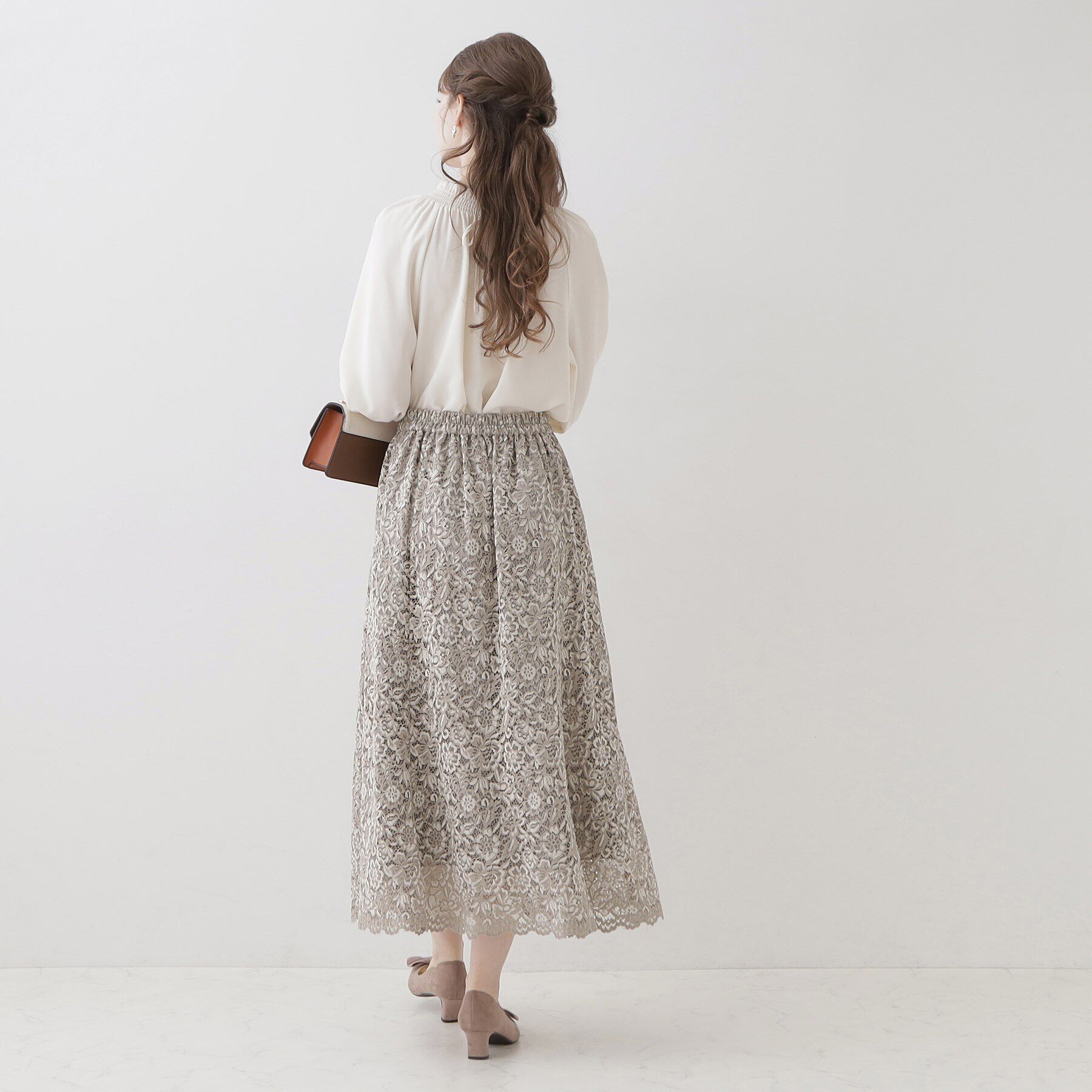 Couture broach「【華やか主役スカート】アイテムポイントパール調コードレーススカート」|スカート|