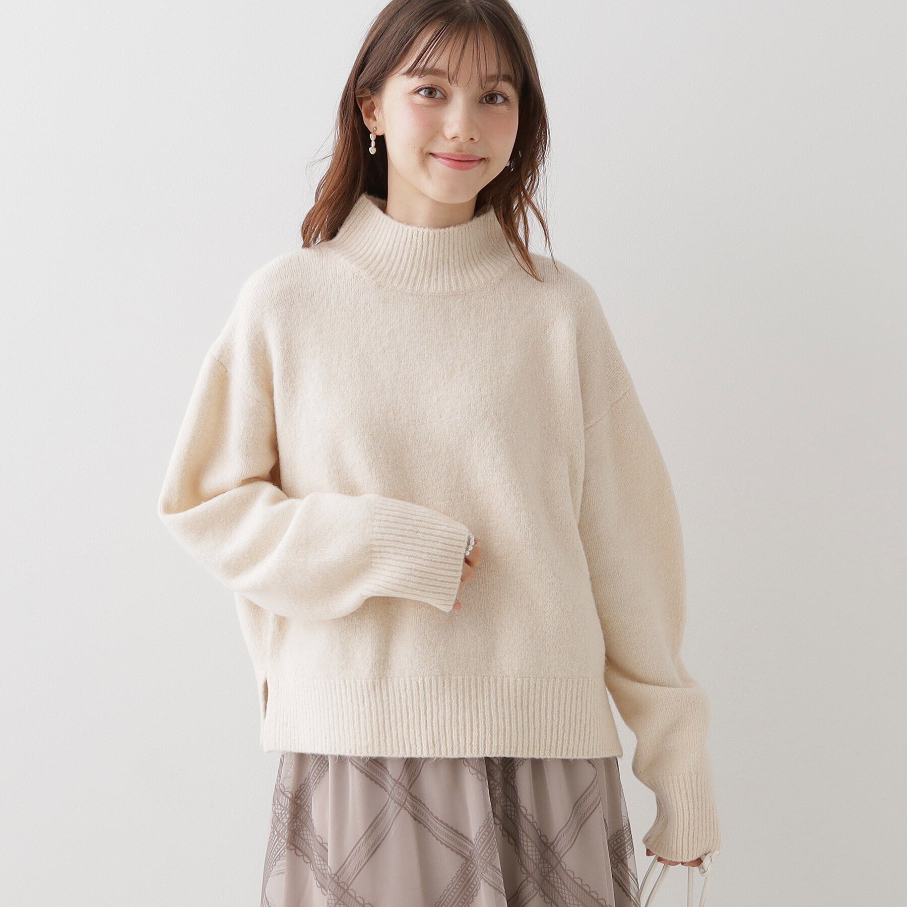 Couture broach「【柔らかな肌ざわり・上質ニット】ヤクライクハイネックニット」|ニット・セーター|