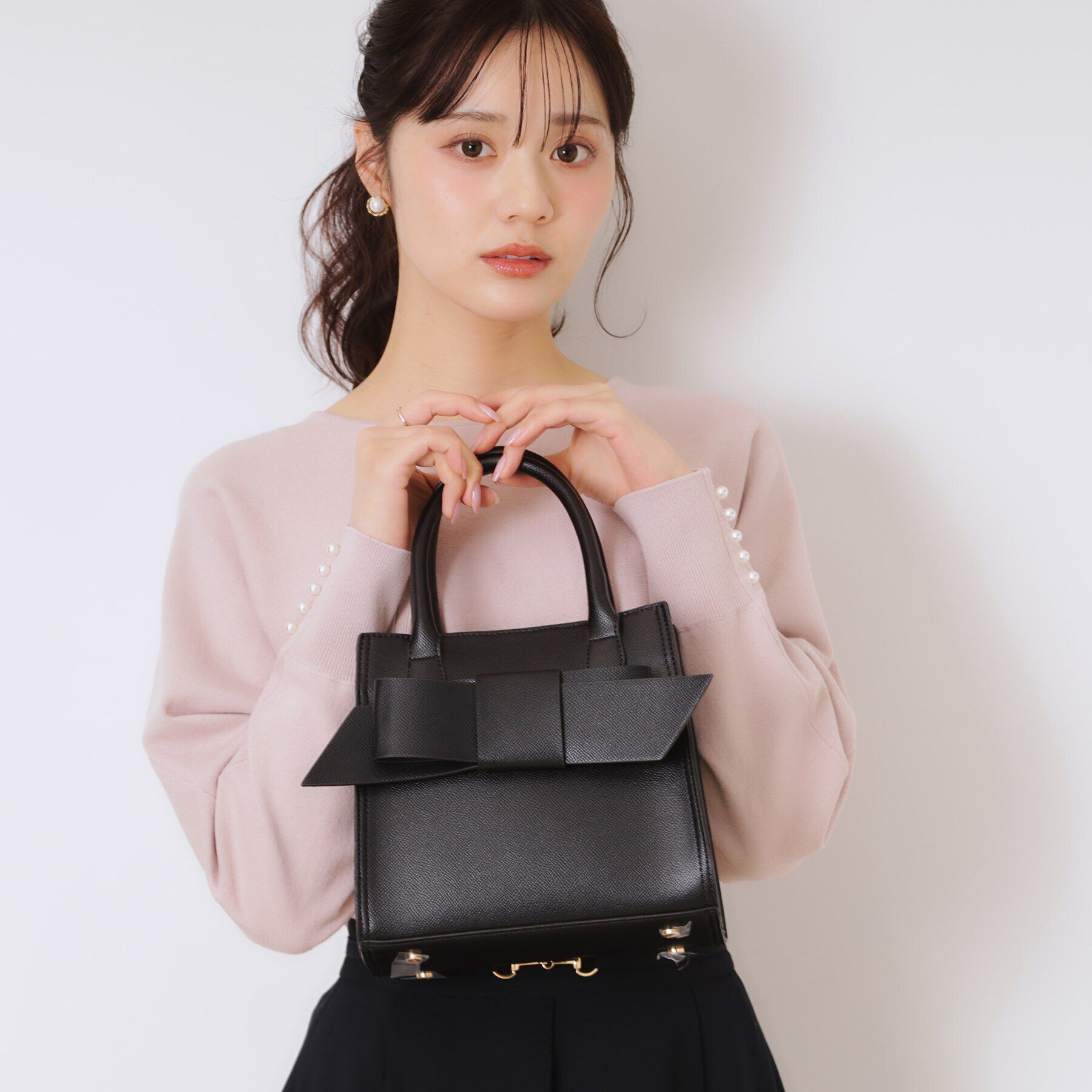 Couture broach「リボンデザインスクエアバッグ」|ショルダー・メッセンジャー|