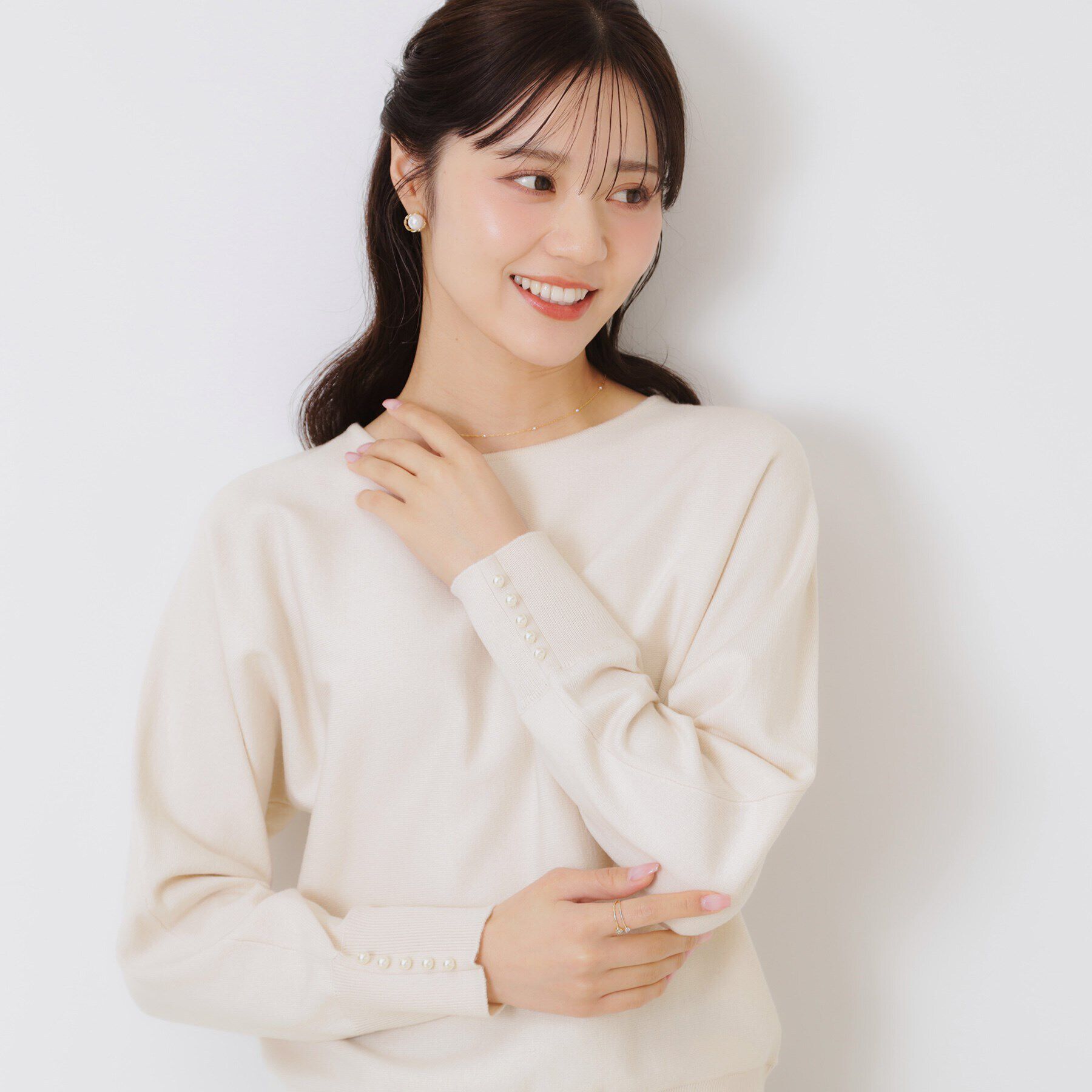 Couture broach「【華奢見せが叶う】Springドルマンニット」|ニット・セーター|