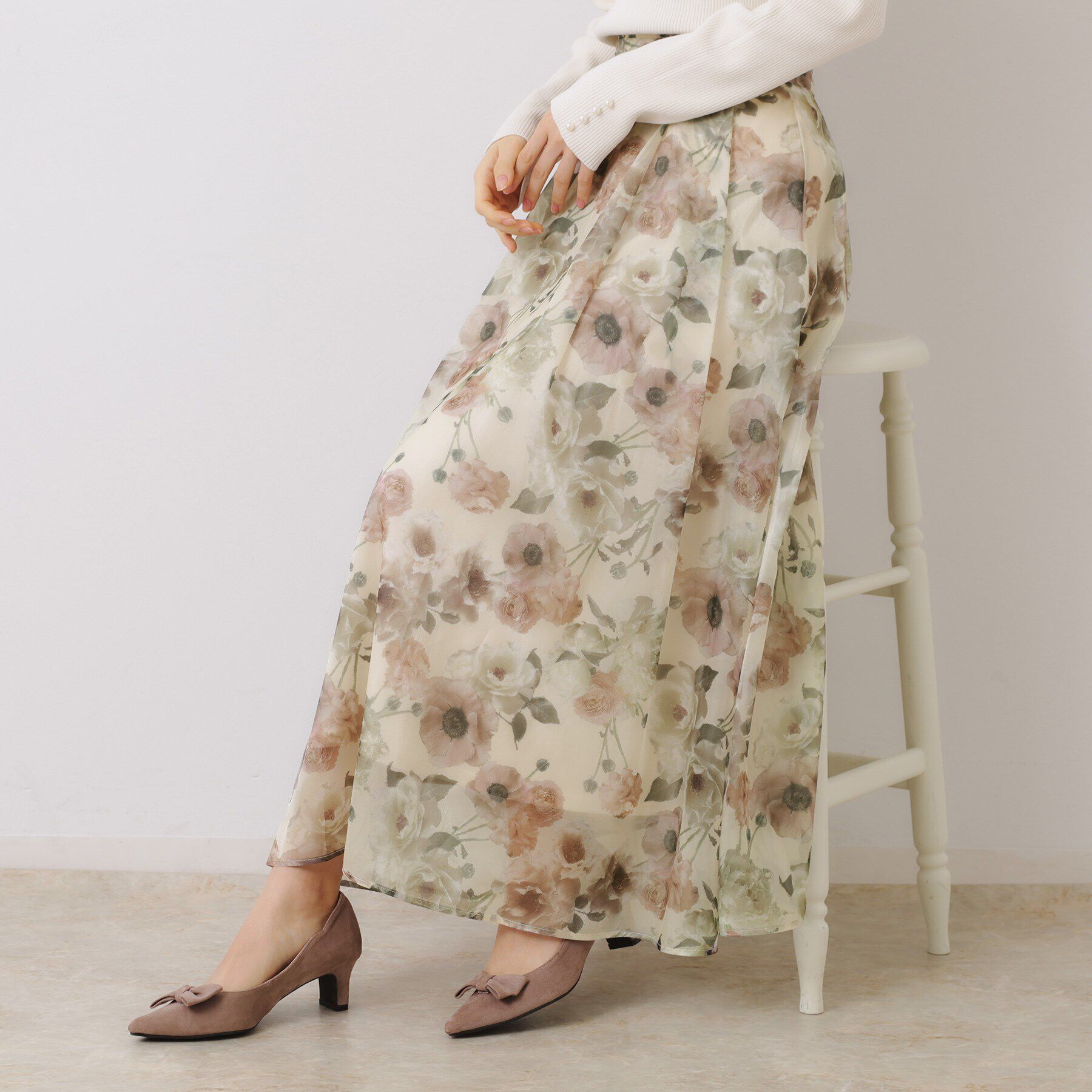 Couture broach「【大人可愛い・きれいめ】Springオーガンフルールスカート」|スカート|