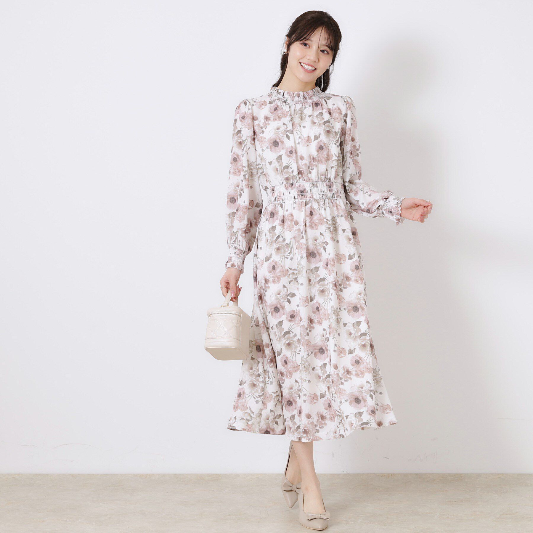 Couture broach「【大人フェミニン・一枚で着映える】Springフラワーシャーリングワンピ」|ワンピース|