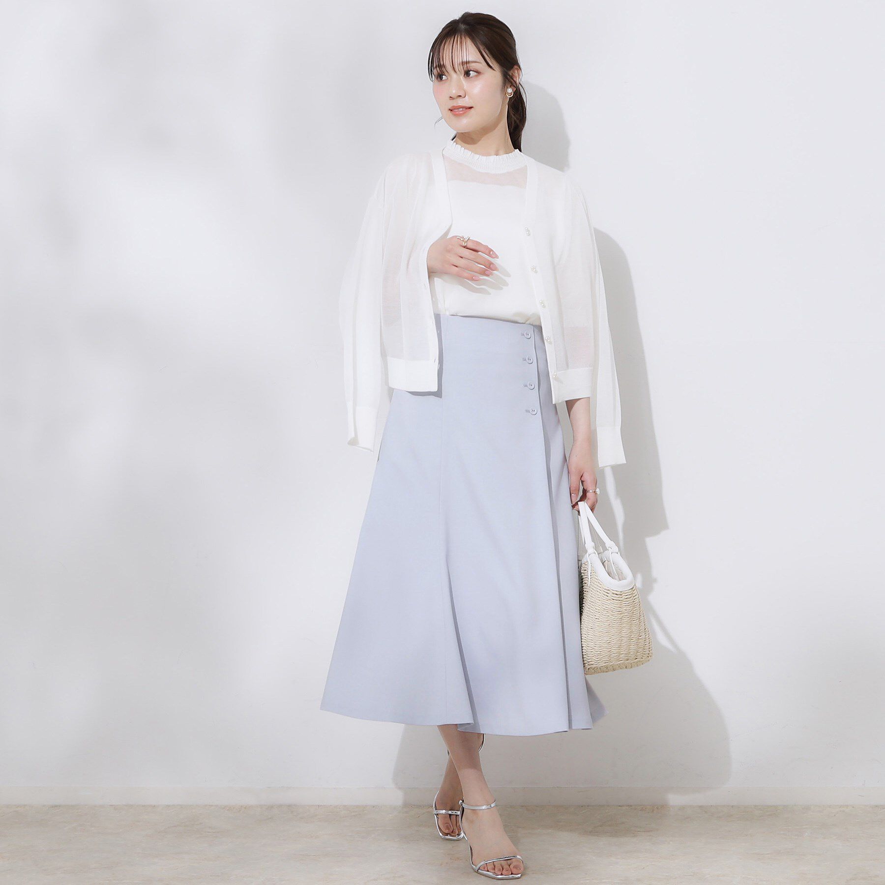 Couture broach「【2WAY・通勤・きれいめ】リネンライク サス付きスカート」|ジャンパースカート|
