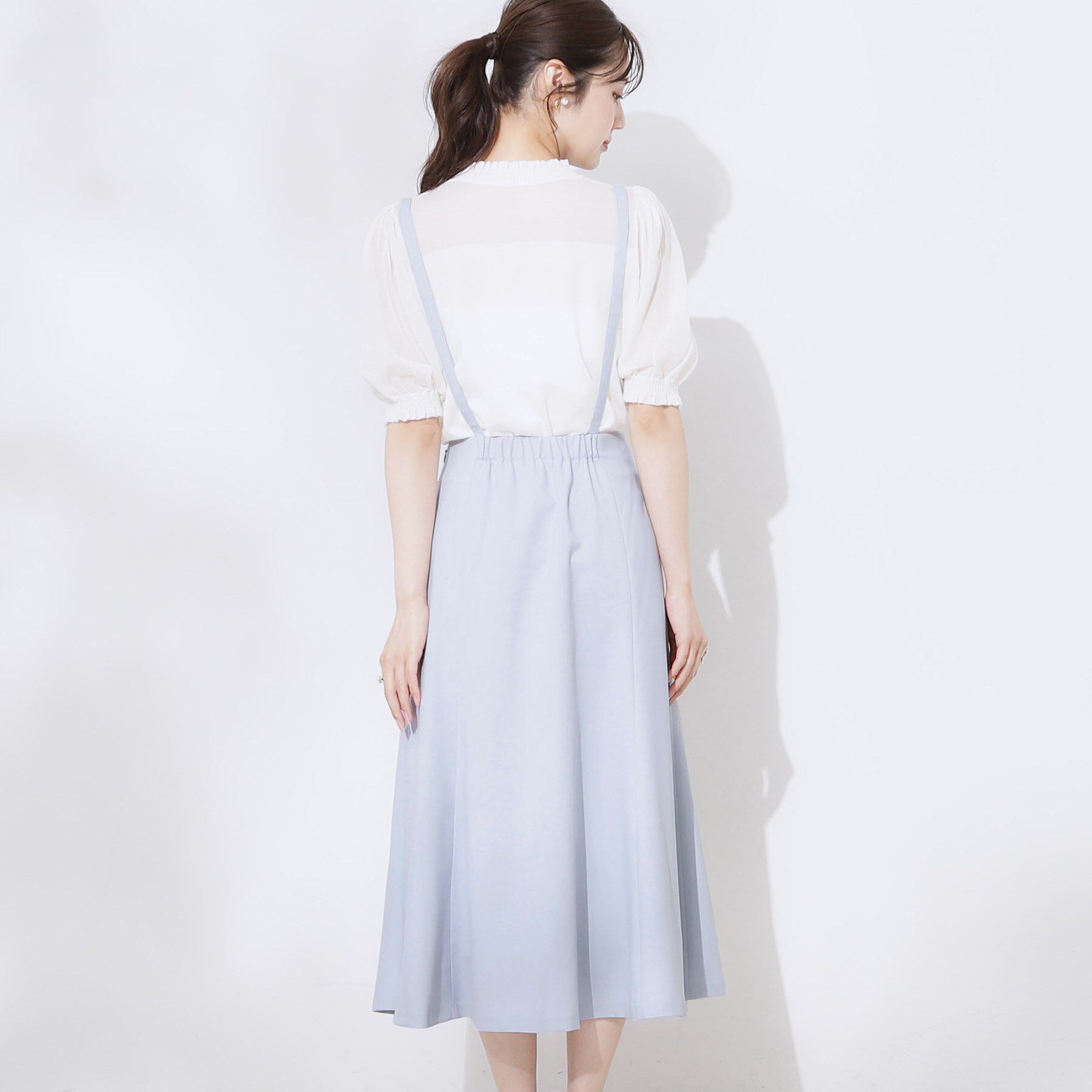 Couture broach「【2WAY・通勤・きれいめ】リネンライク サス付きスカート」|ジャンパースカート|