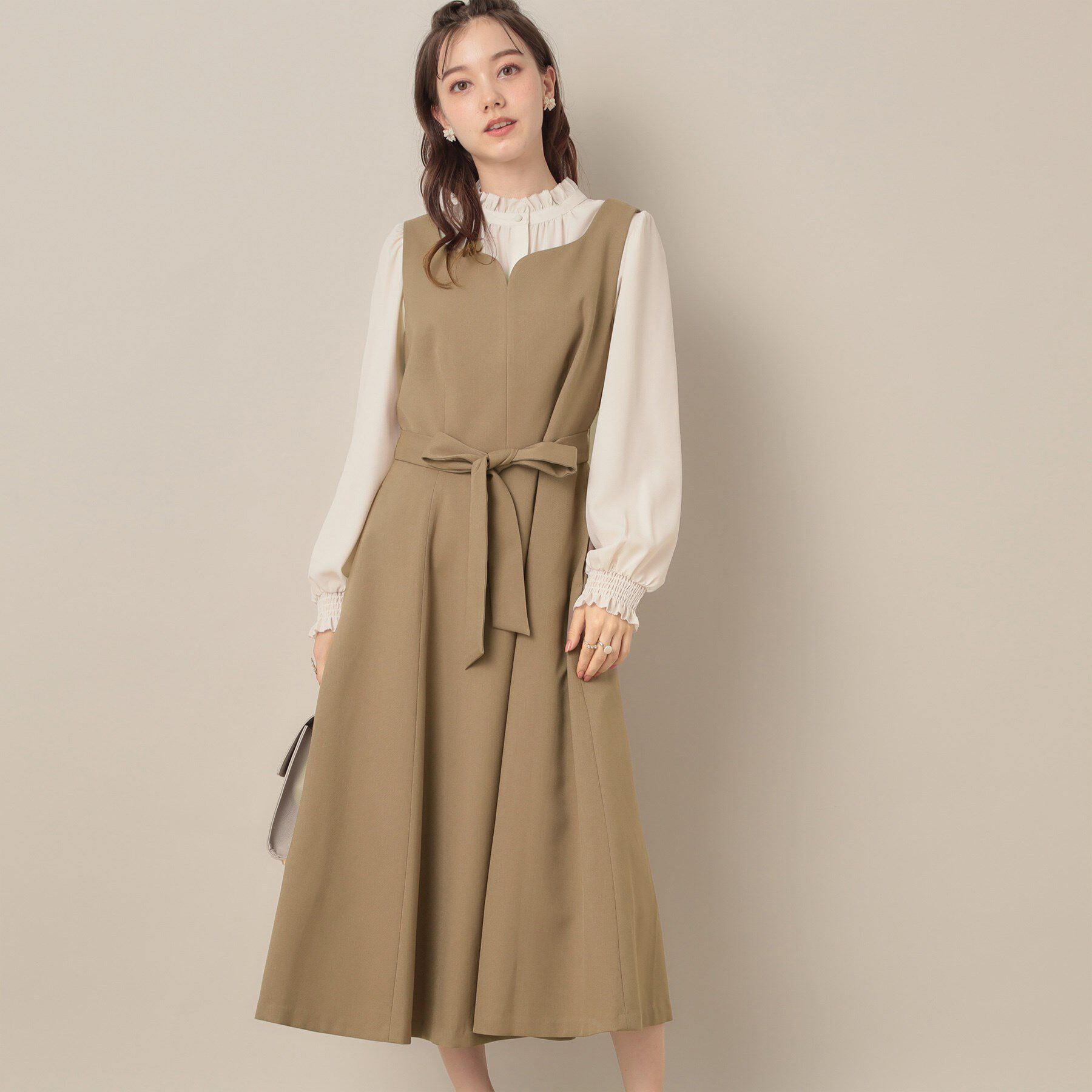 Couture broach「【帯電防止・通勤】ハートネック フレアージャンスカ」|ワンピース|