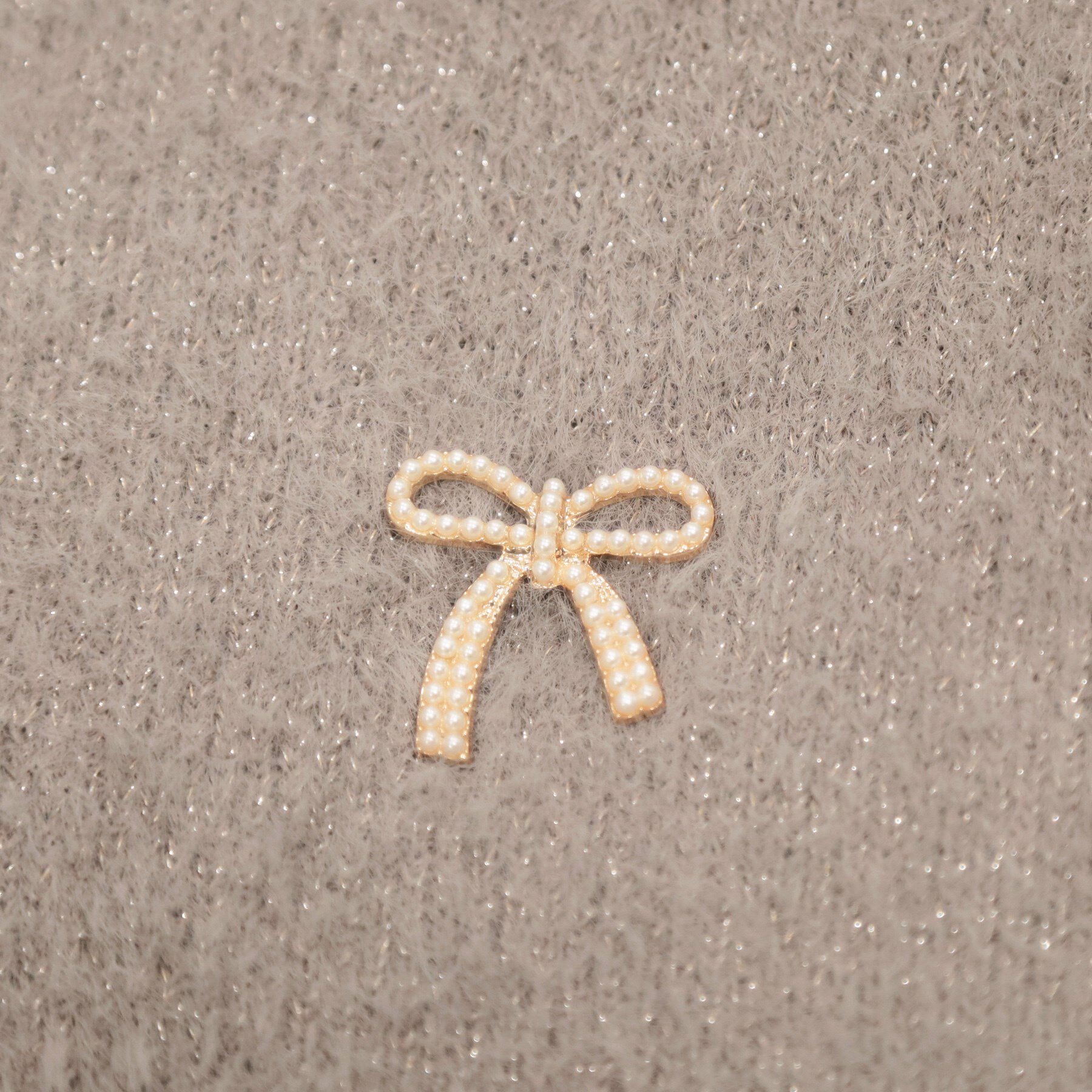 Couture broach「【着映え・5分袖・フェミニン】ラメフェザー半袖ニット」|ニット・セーター|