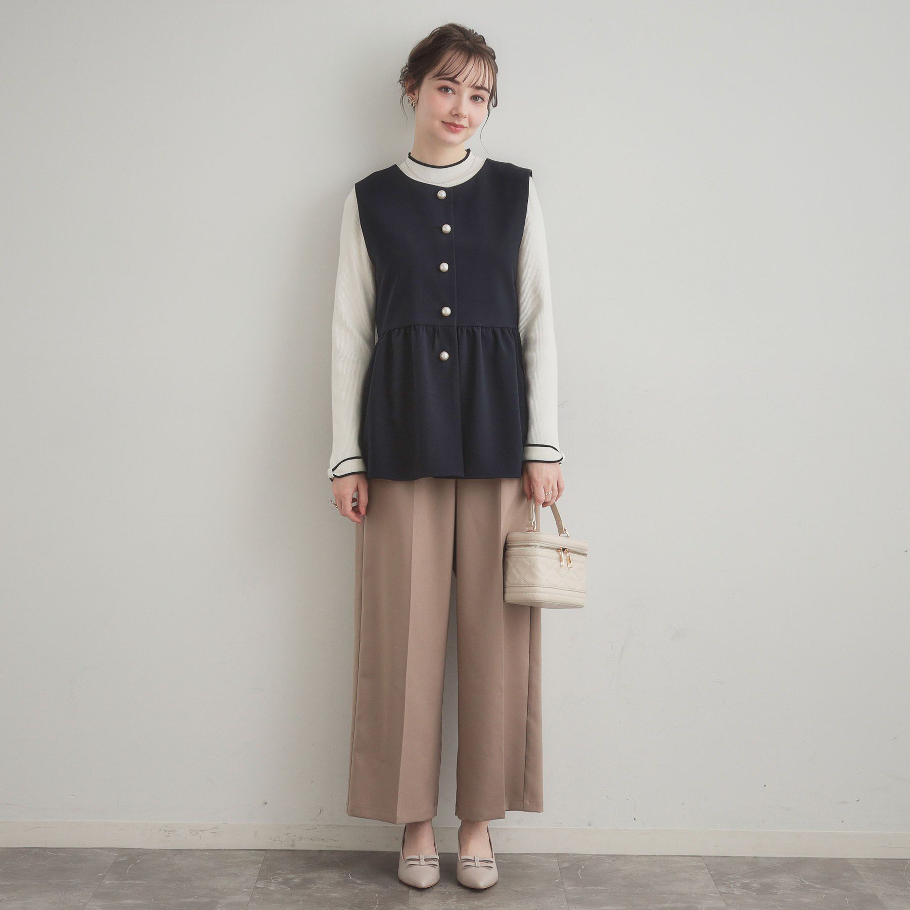 Couture broach「【ハレの日・通勤】TRダブルクロスジレ」|ベスト・ジレ|