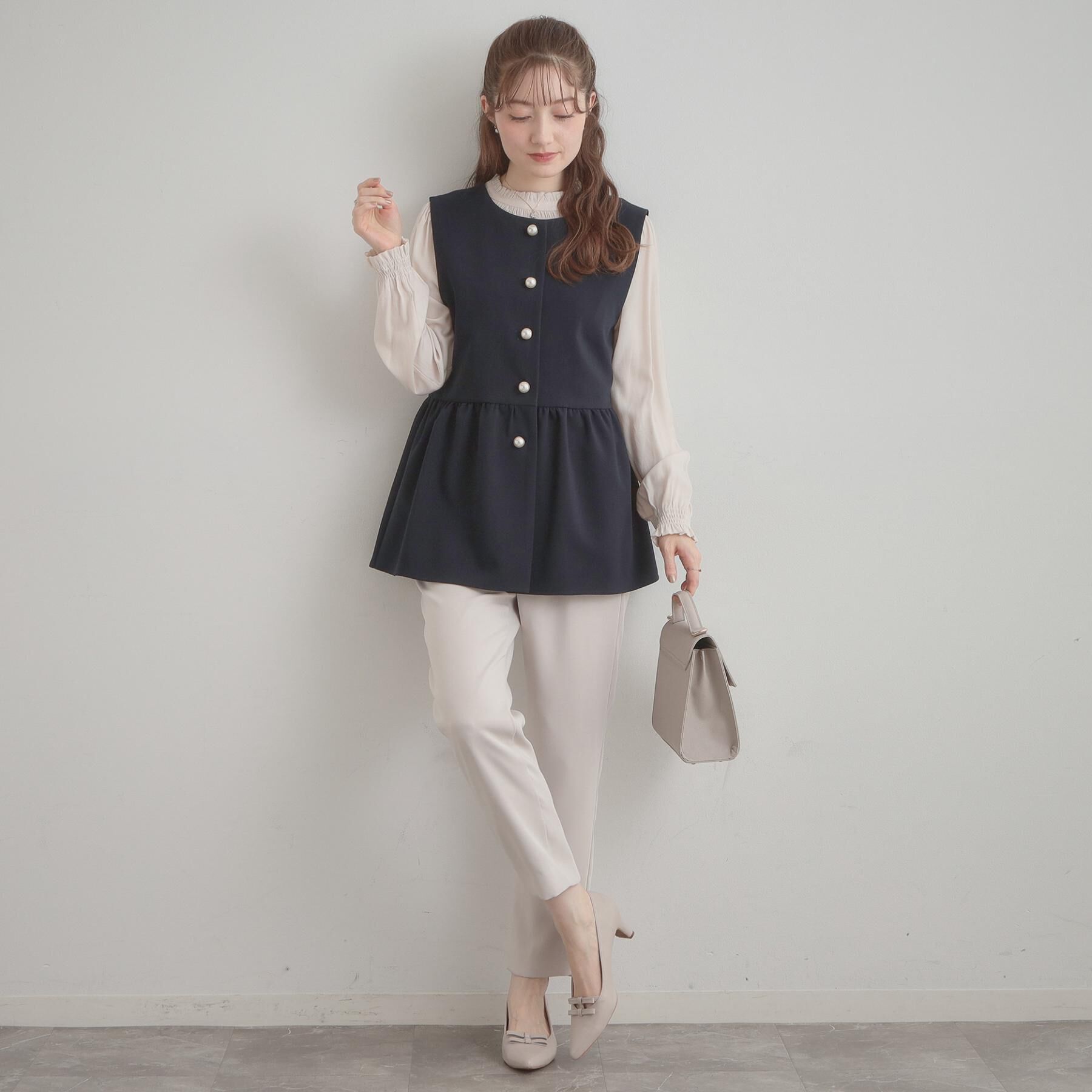 Couture broach「【ハレの日・通勤】TRダブルクロスジレ」|ベスト・ジレ|