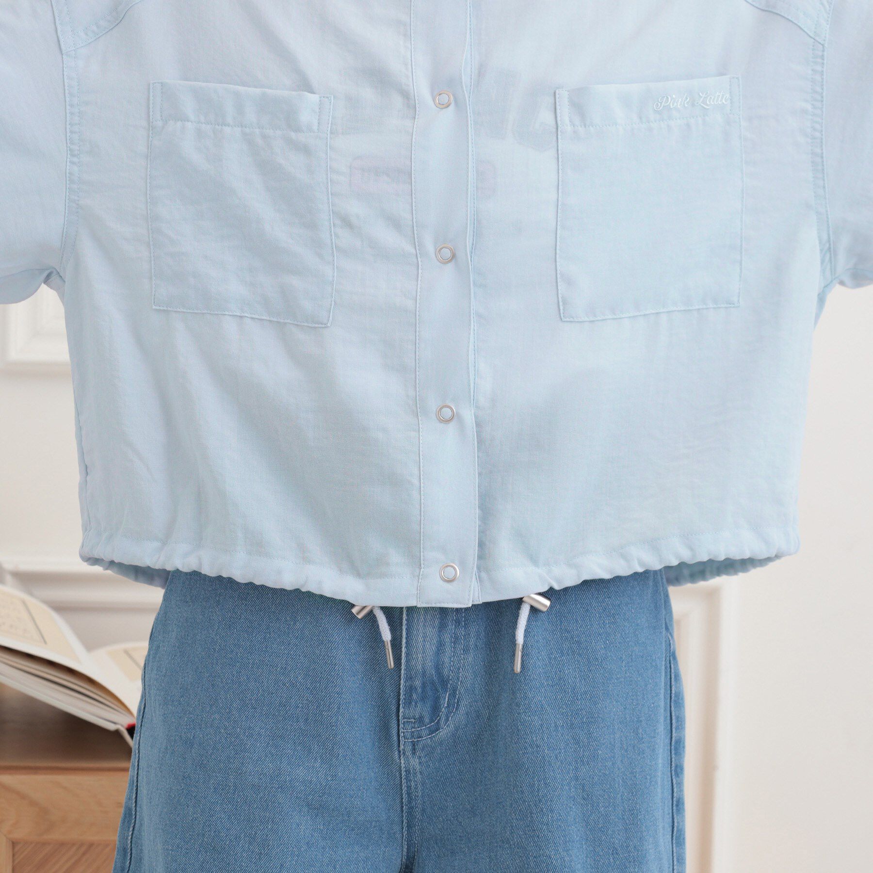 PINK-latte「ショート丈ブルゾン」|ブルゾン・スタジャン|