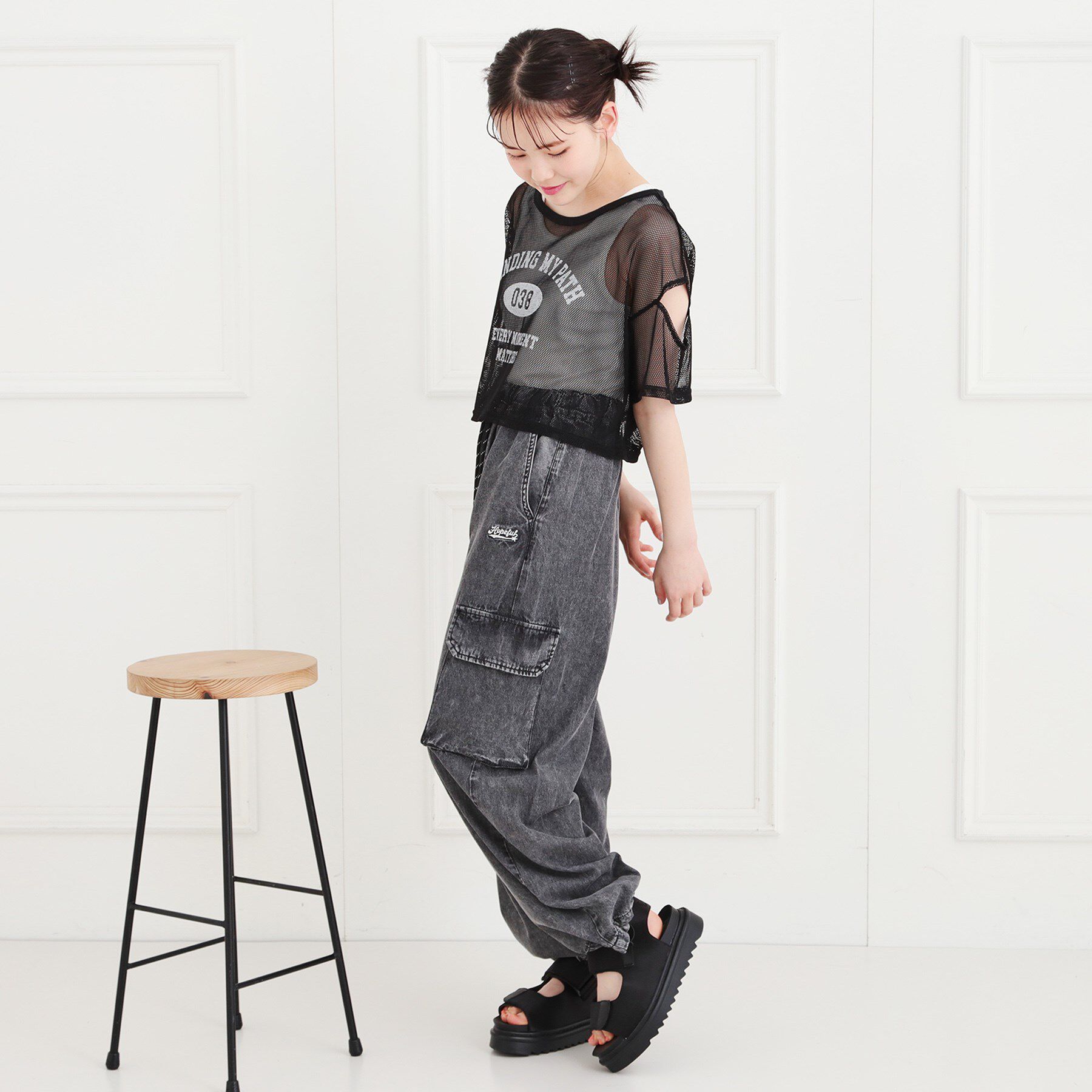 PINK-latte「デニムバレルカーゴパンツ」|その他|