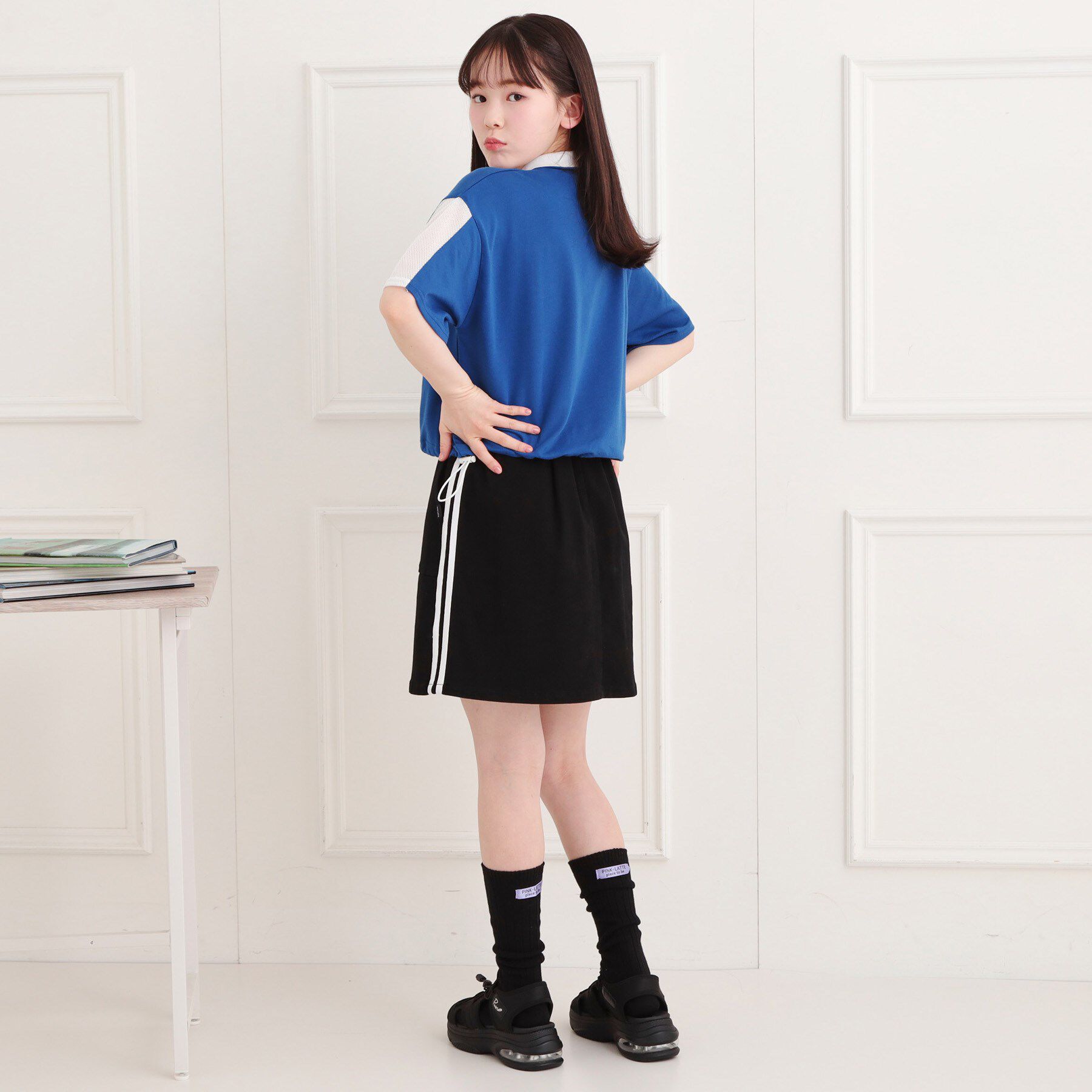 PINK-latte「メッシュ切替ハーフジッププルオーバー」|Tシャツ・カットソー|