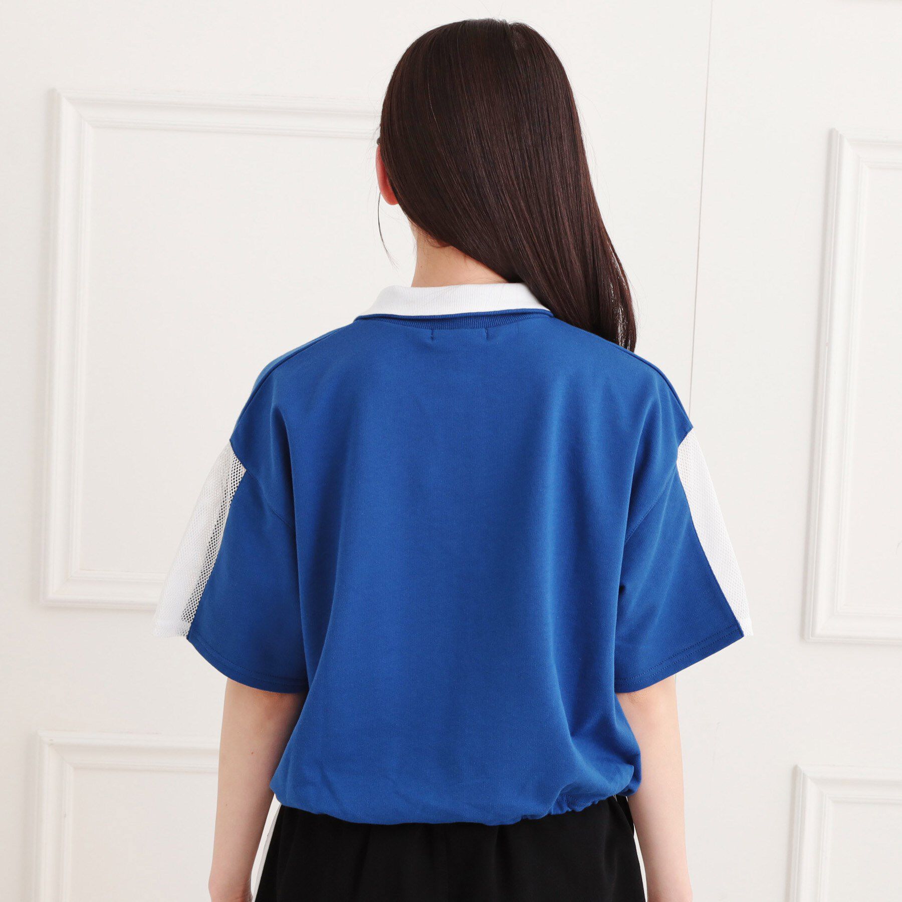 PINK-latte「メッシュ切替ハーフジッププルオーバー」|Tシャツ・カットソー|