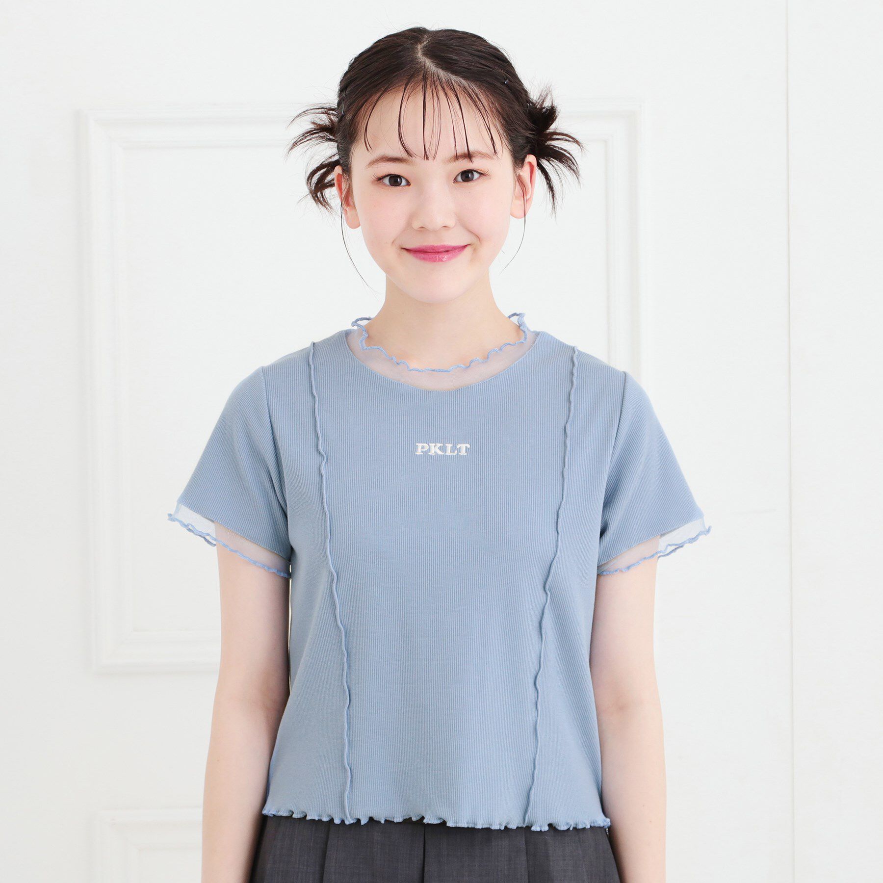 PINK-latte「シアーレイヤード風テレコトップス」|Tシャツ・カットソー|