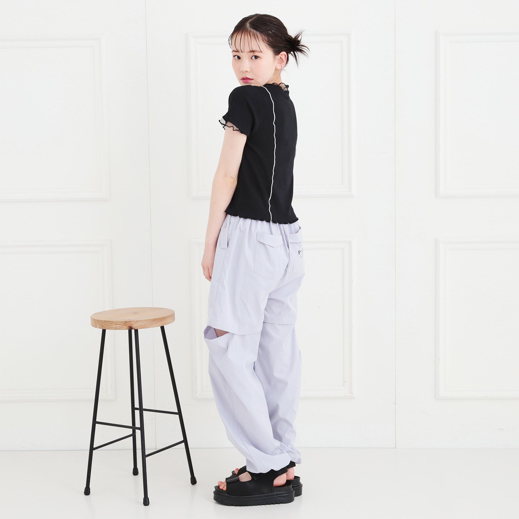 PINK-latte「シアーレイヤード風テレコトップス」|Tシャツ・カットソー|