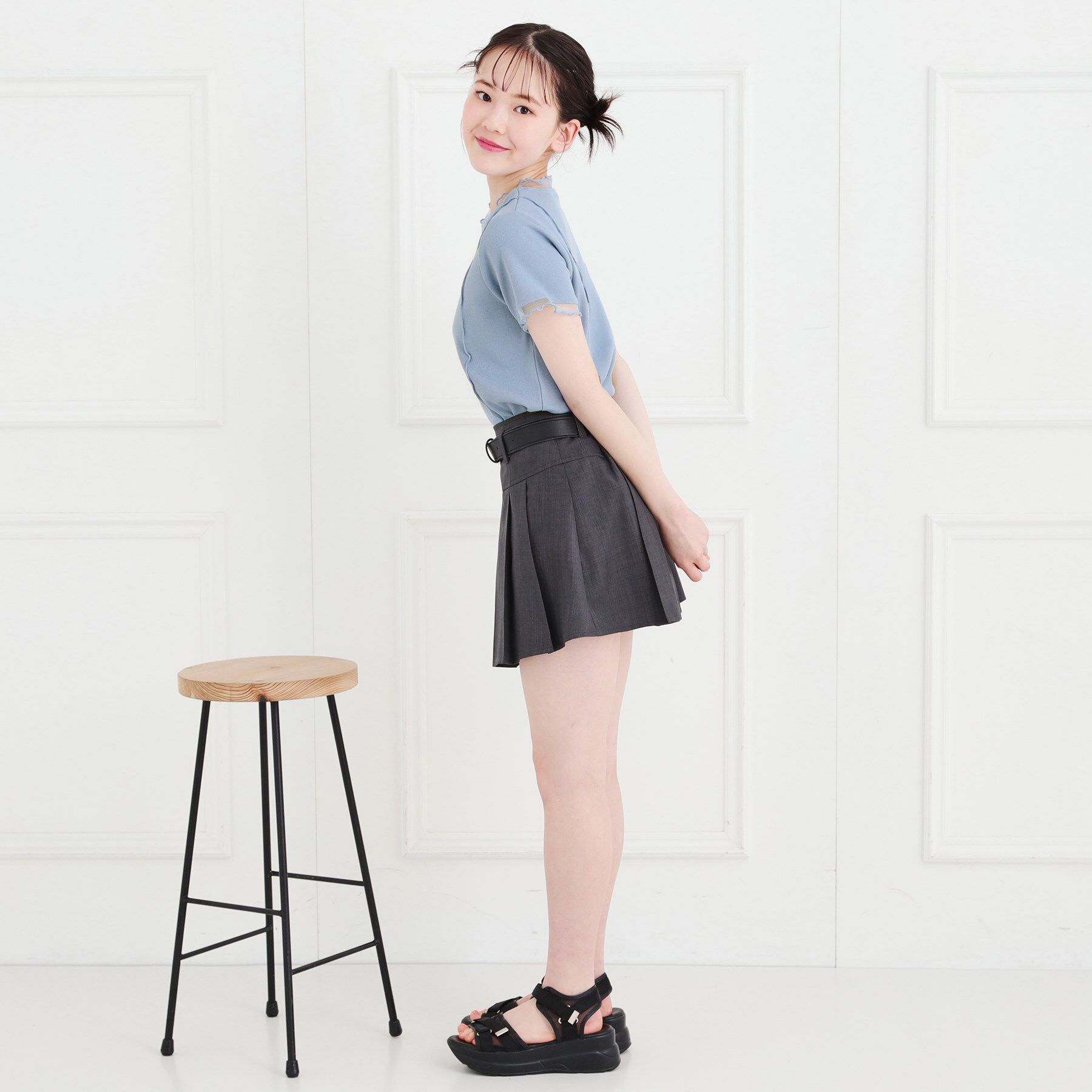 PINK-latte「シアーレイヤード風テレコトップス」|Tシャツ・カットソー|