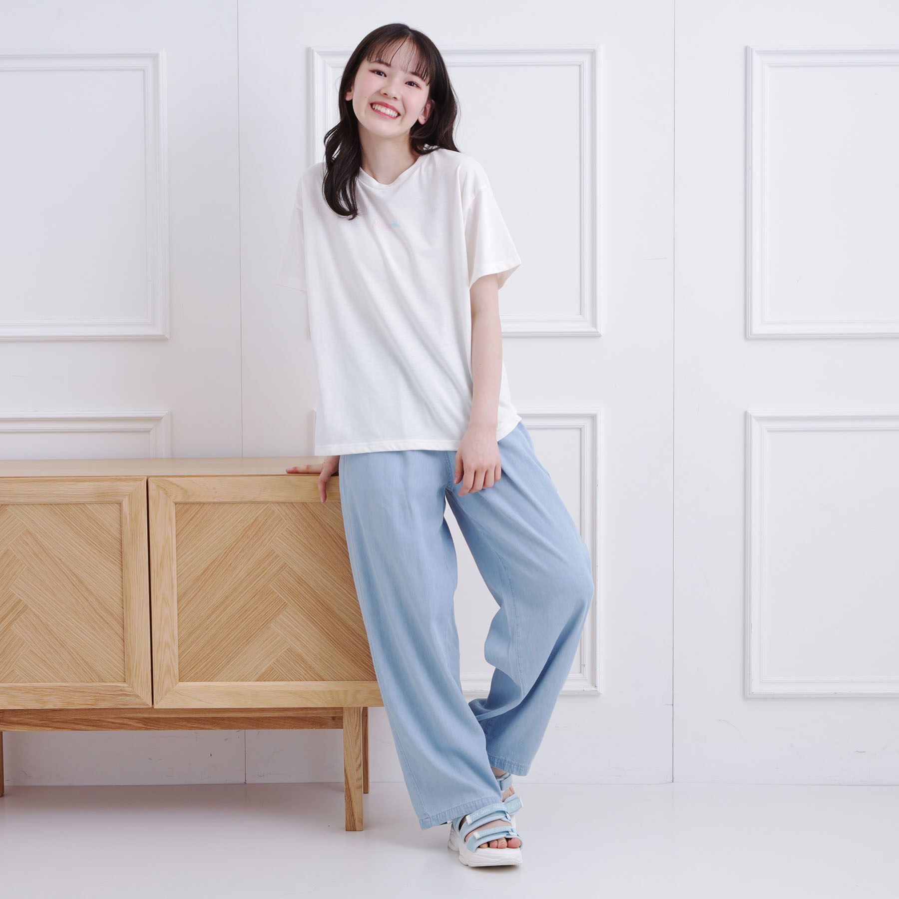 PINK-latte「グラデーションくまちゃん発砲ビッグTシャツ」|Tシャツ・カットソー|