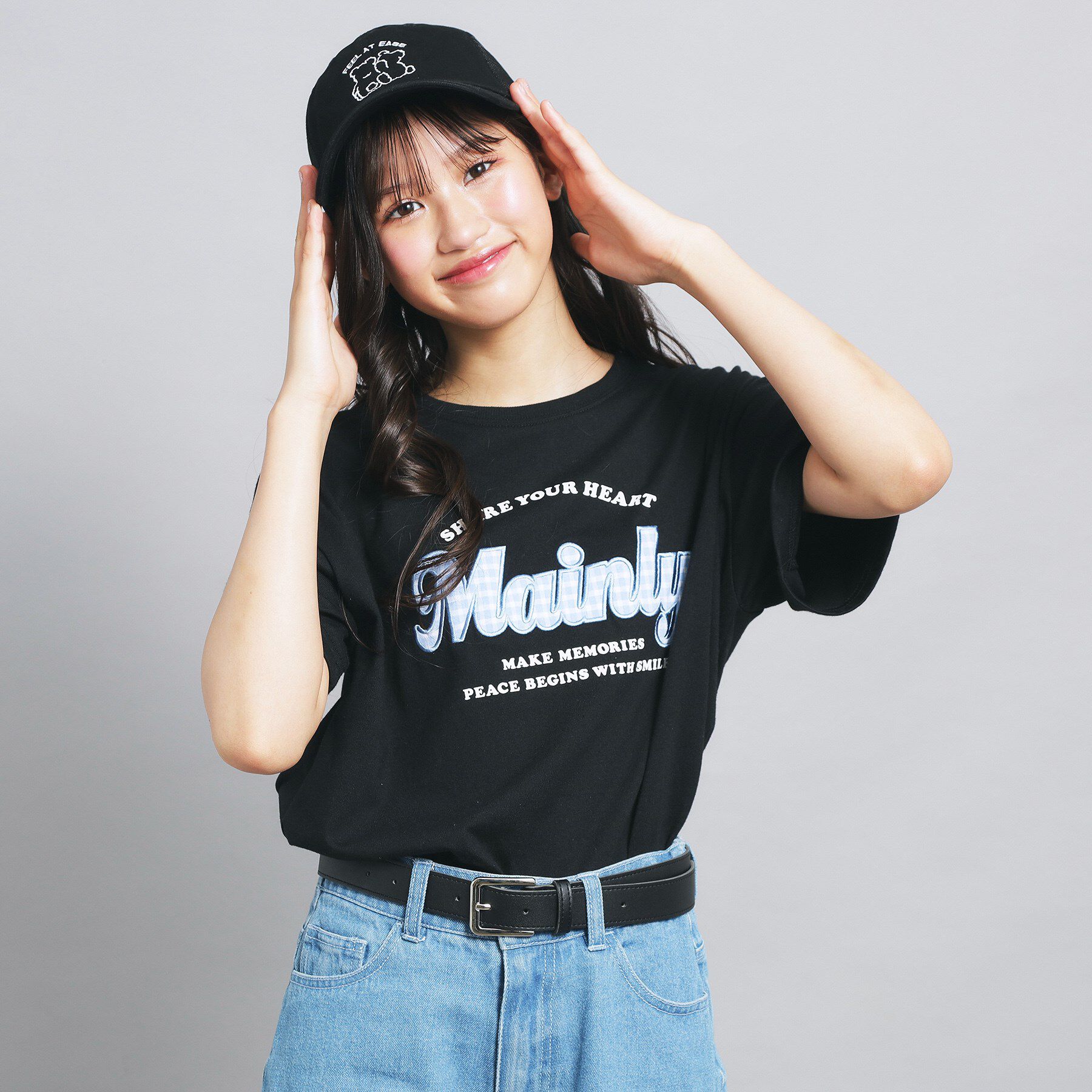 PINK-latte「ギンガムアップリケTシャツ」|Tシャツ・カットソー|