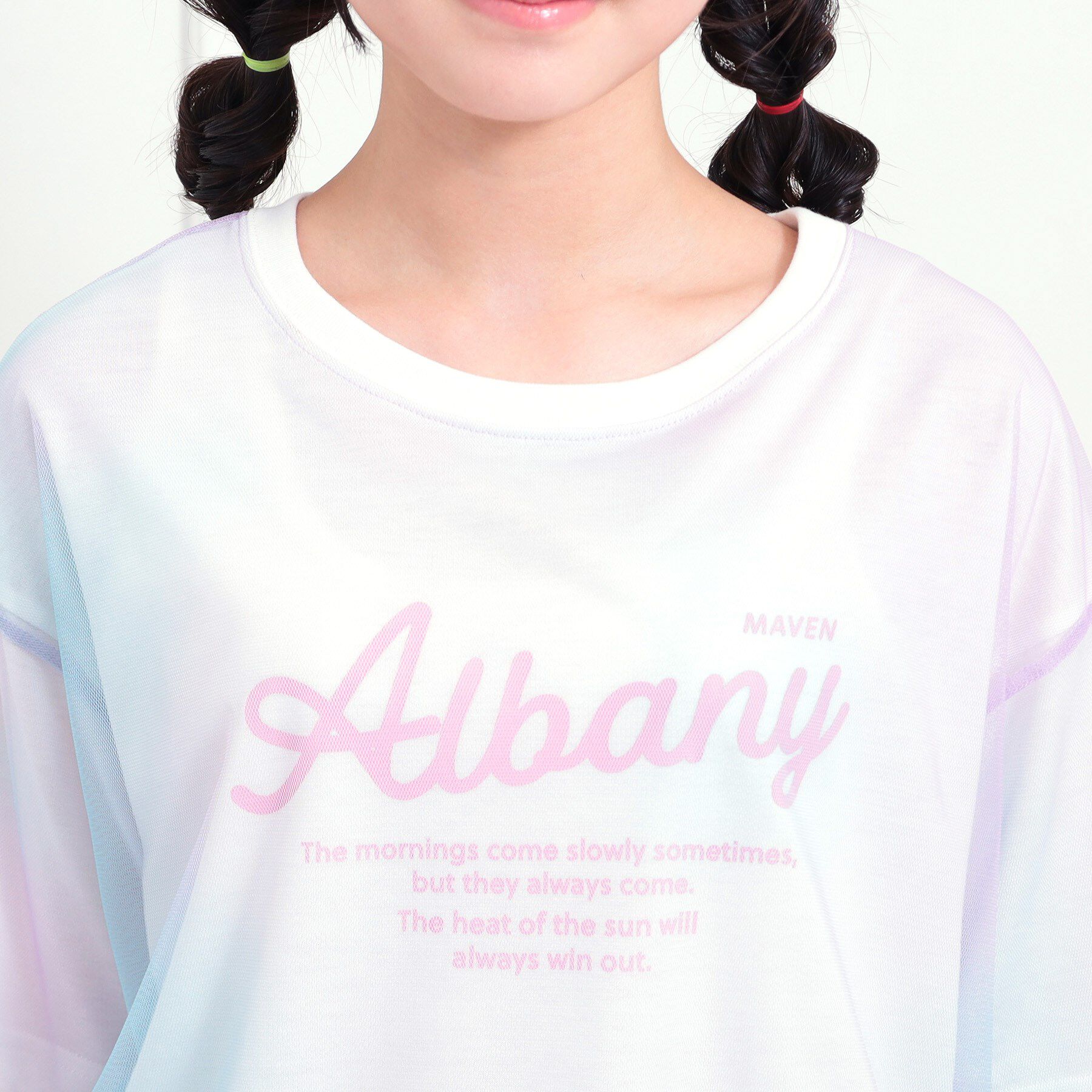 PINK-latte「チュールドッキングビッグTシャツ」|Tシャツ・カットソー|