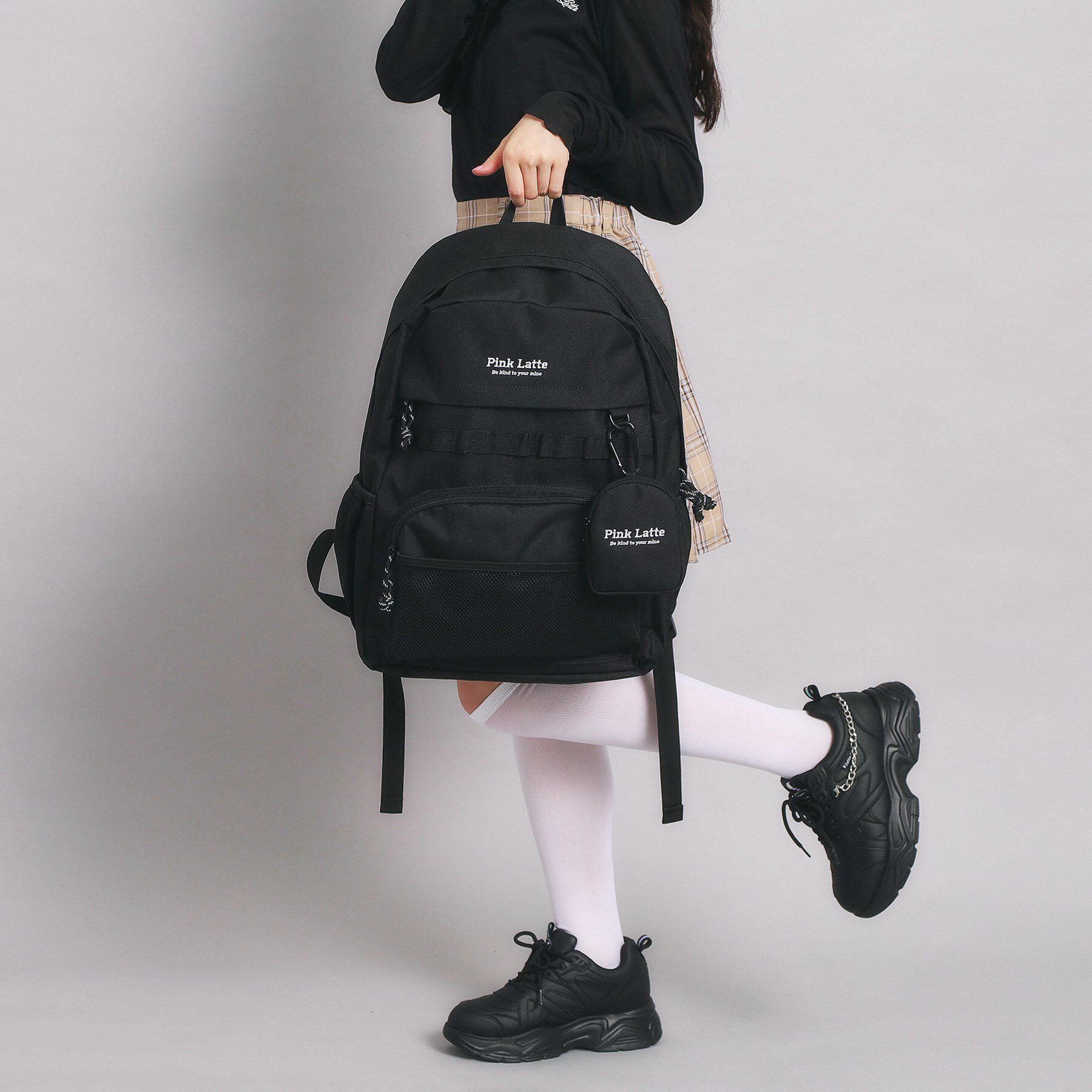 PINK-latte「【容量約30L】ポーチ付き多機能リュック」|リュック|