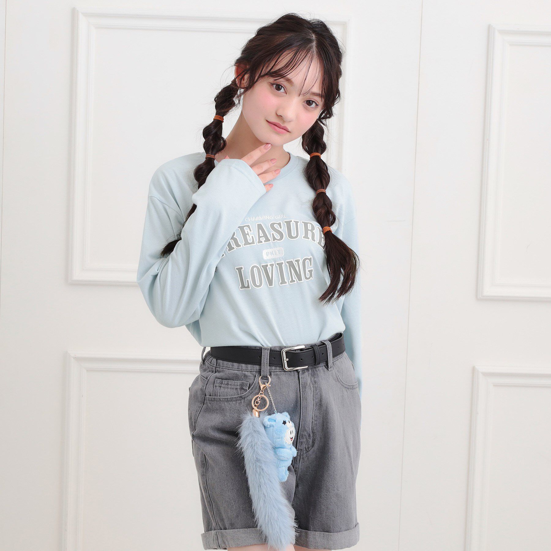 PINK-latte「【プチプラ】カレッジロンT」|Tシャツ・カットソー|