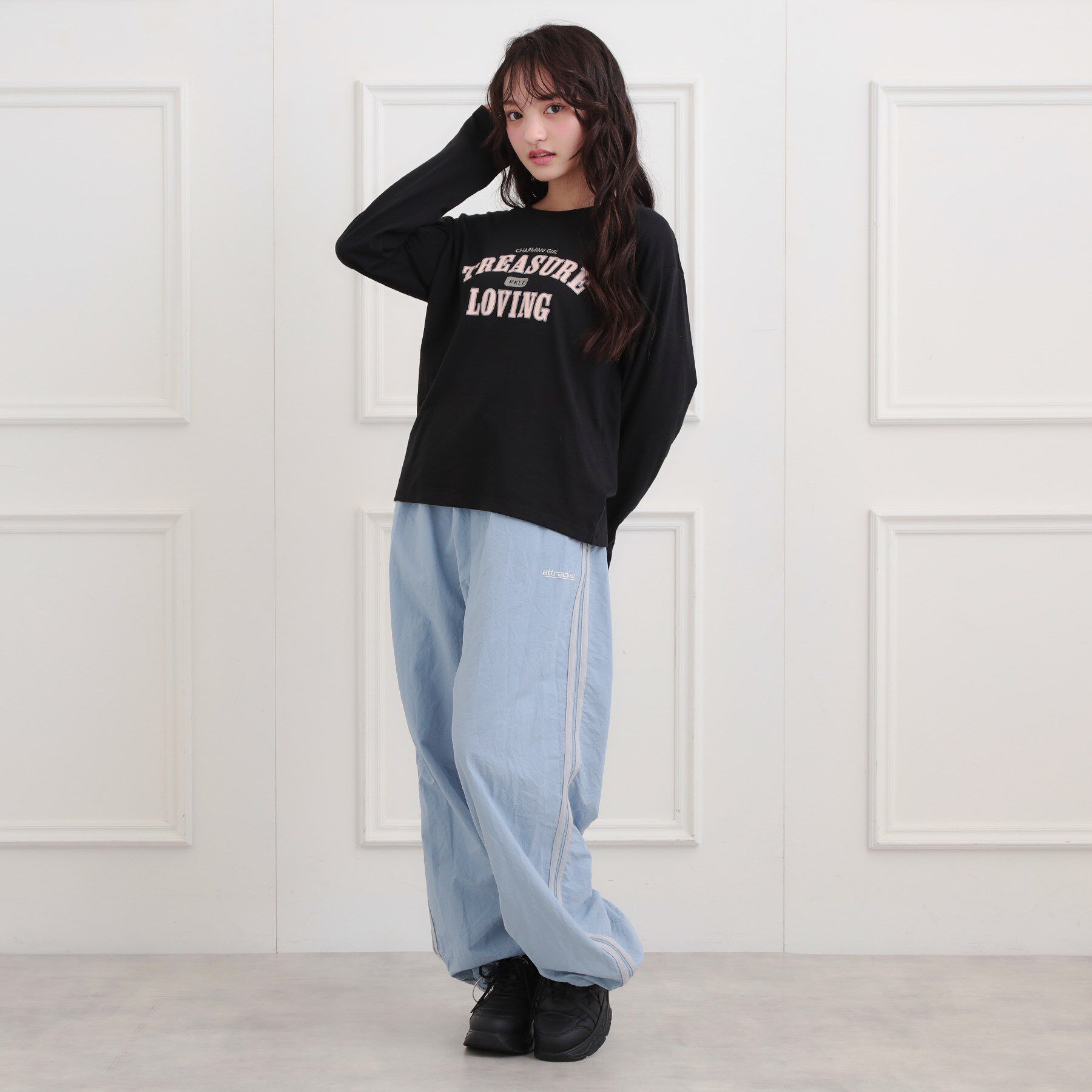 PINK-latte「【プチプラ】カレッジロンT」|Tシャツ・カットソー|