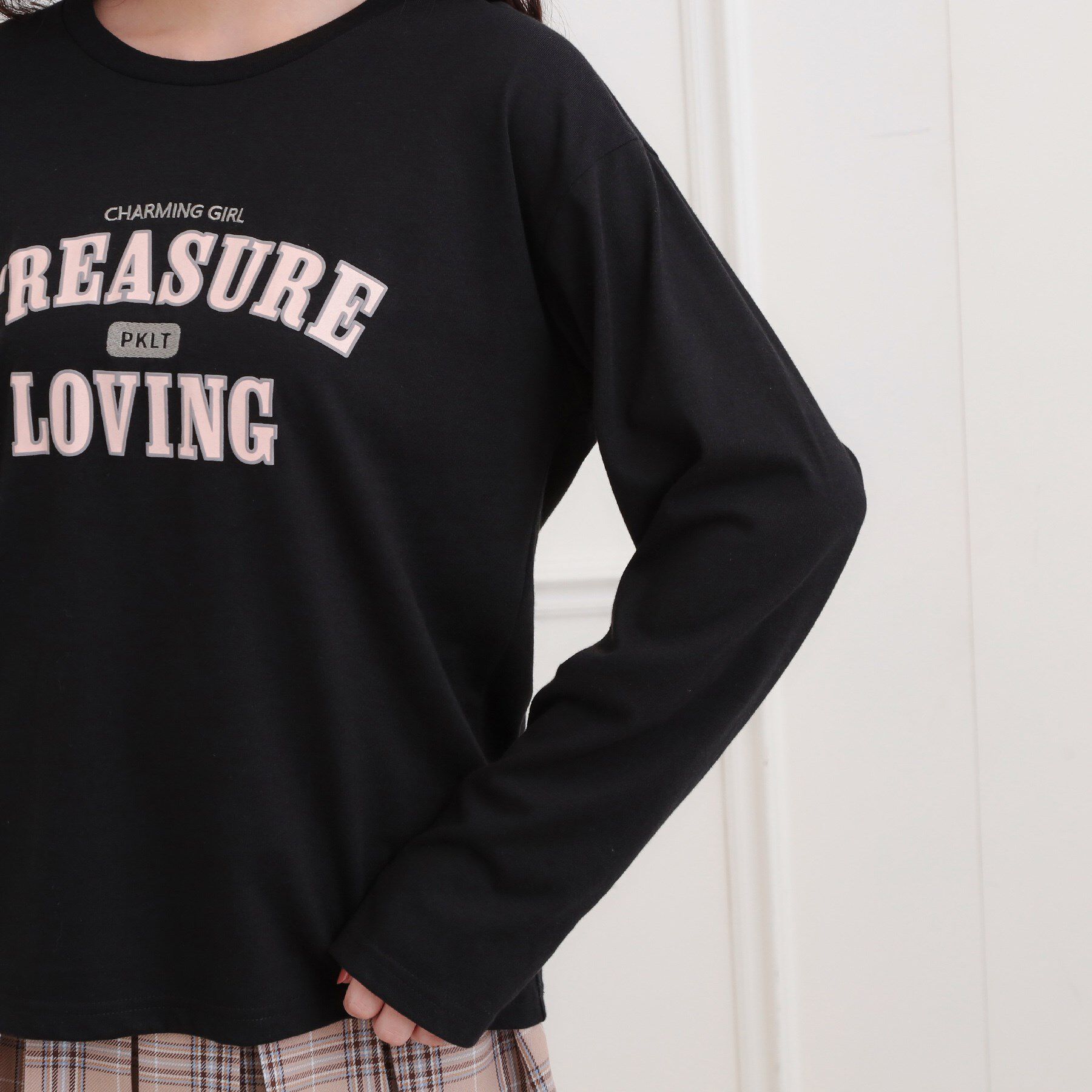 PINK-latte「【プチプラ】カレッジロンT」|Tシャツ・カットソー|