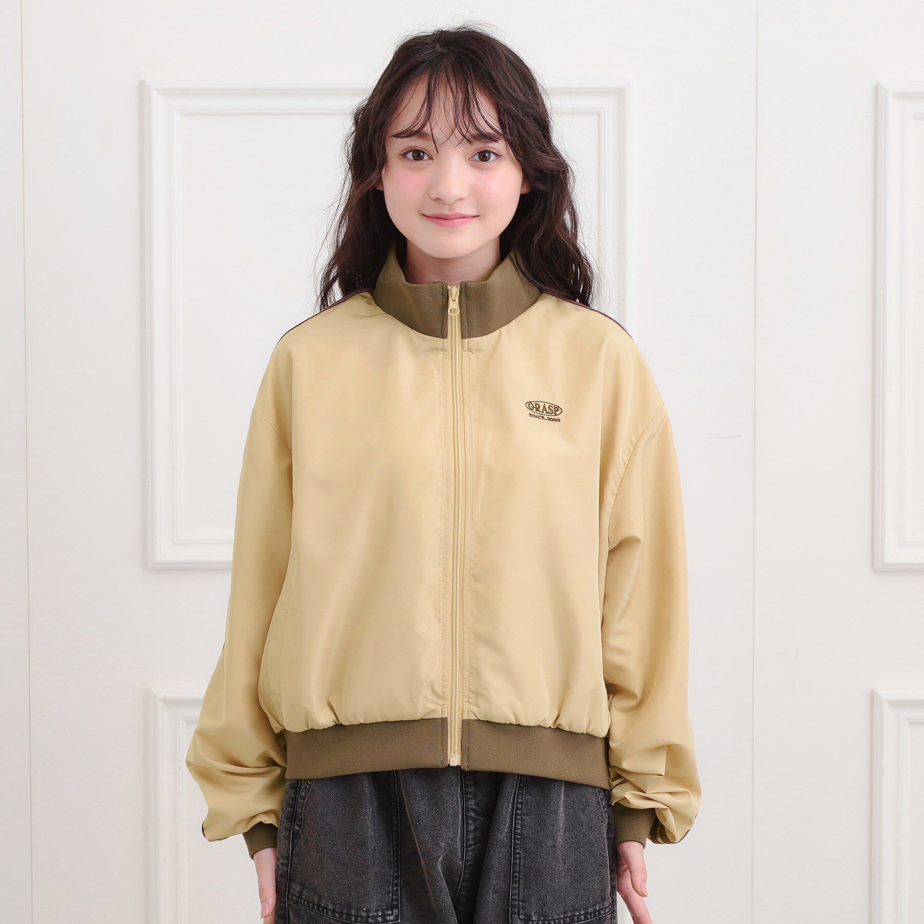 PINK-latte「ライントラックジャケット」|ブルゾン・スタジャン|