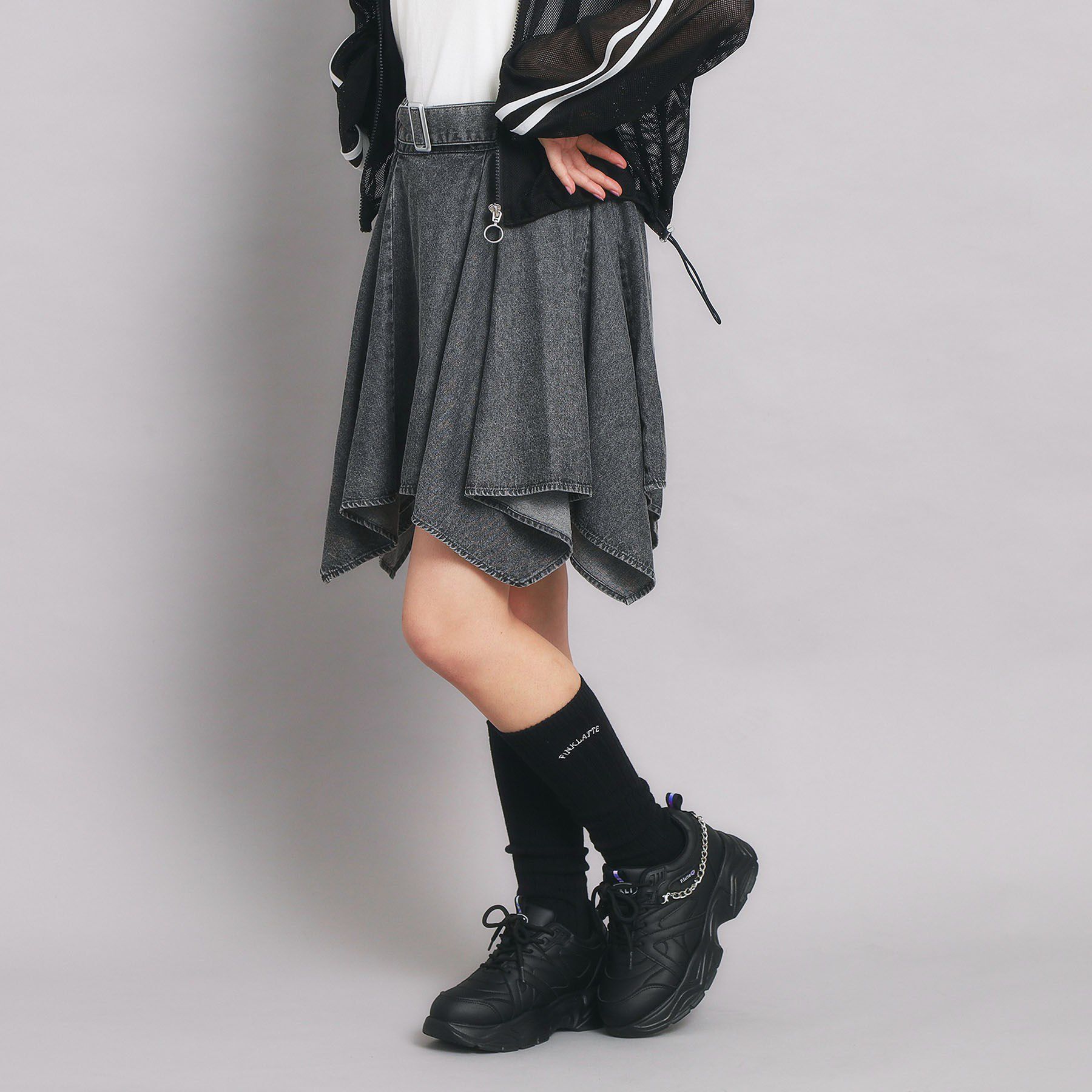 PINK-latte「変形ヘムスカート」|スカート|