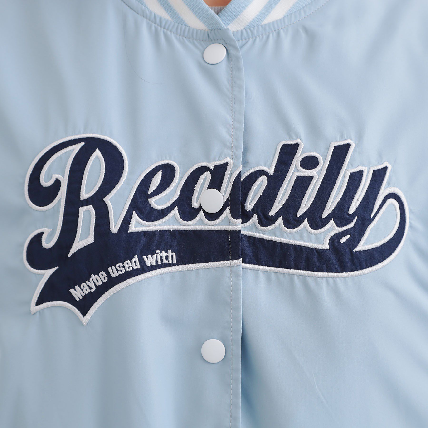 PINK-latte「ロゴアップリケスタジャン」|ブルゾン・スタジャン|