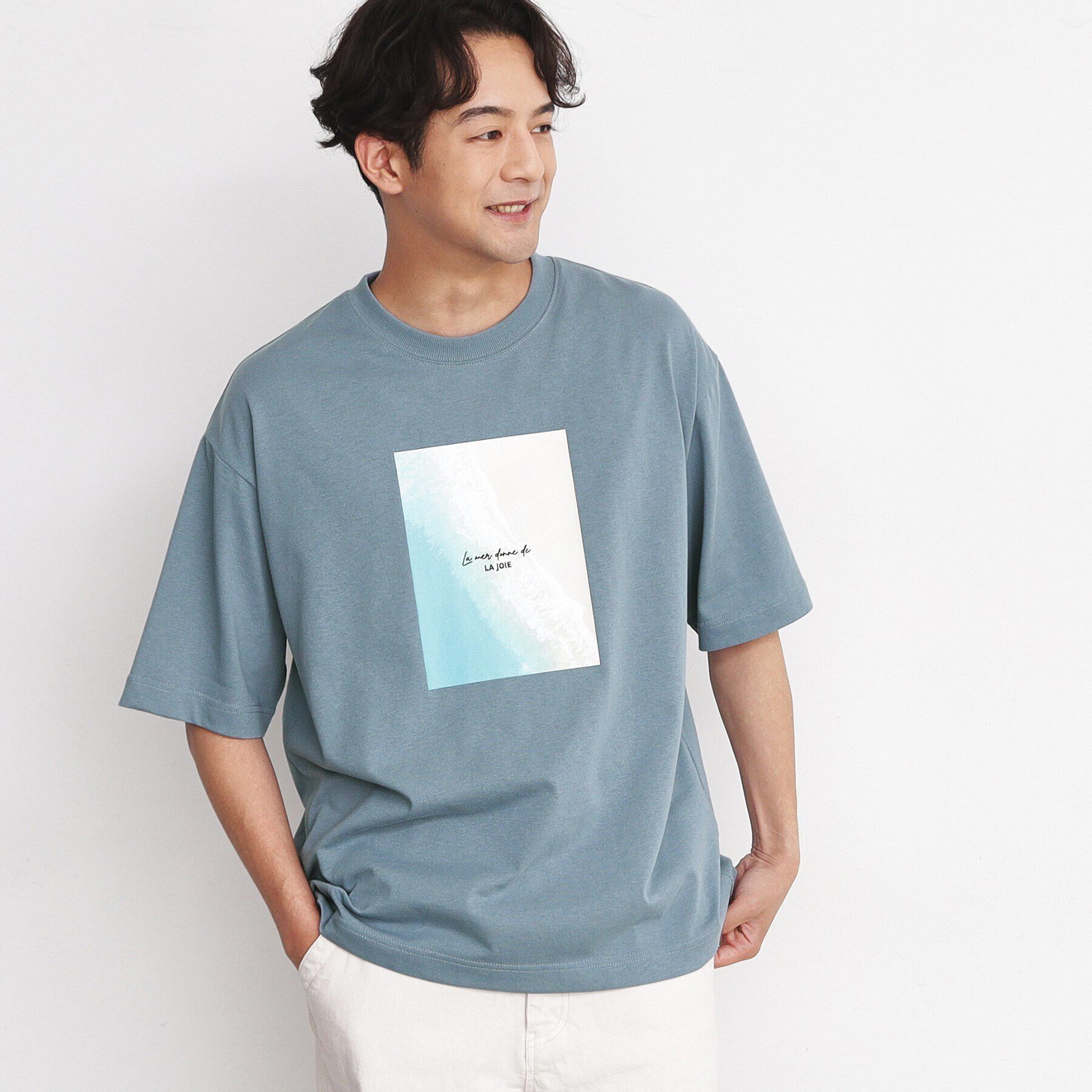 THE SHOP TK「【ご好評につきシリーズ第2弾が登場！】FRESH NATUREデザイン刺繍Tシャツ」|Tシャツ・カットソー|ブルー(091)
