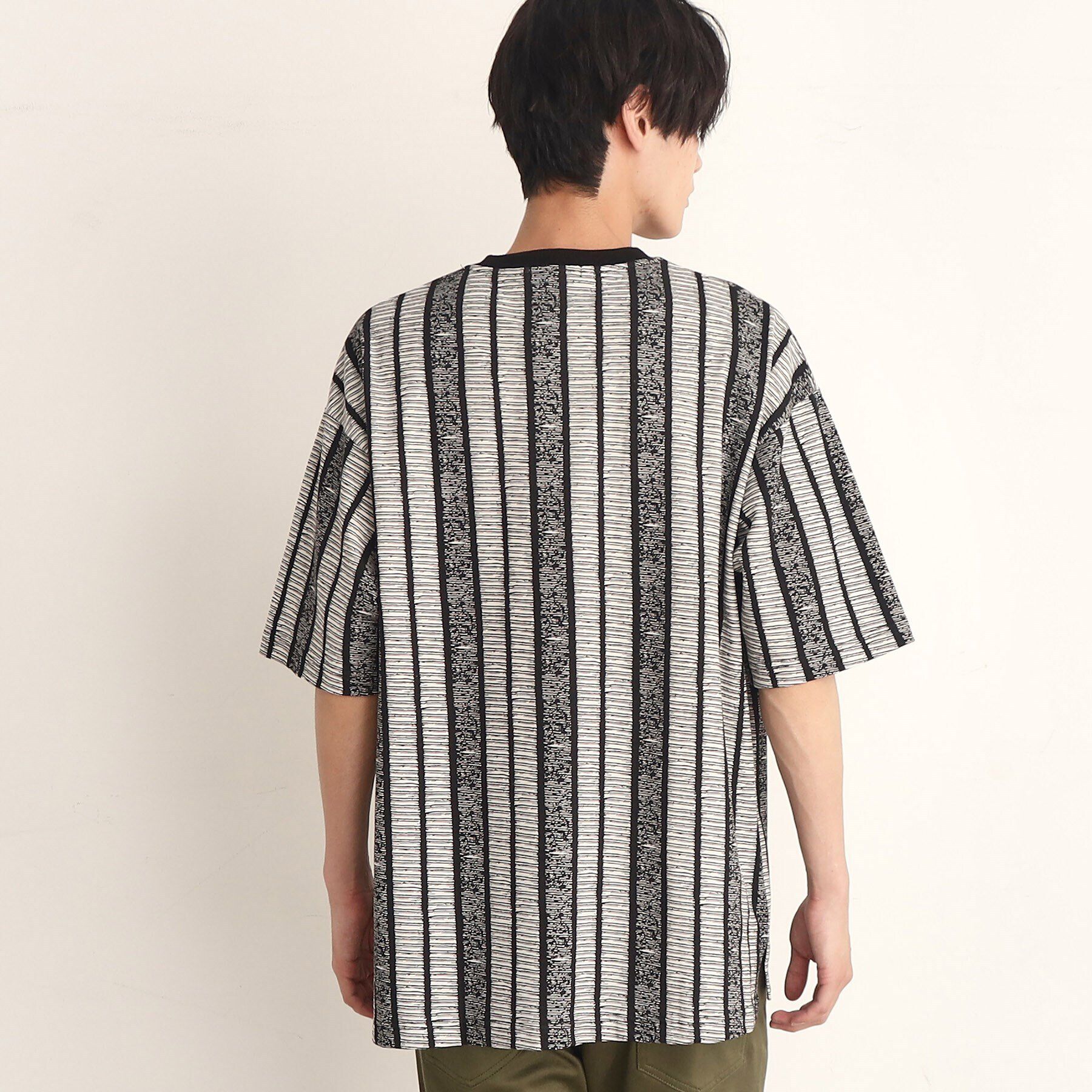 THE SHOP TK「ビッグシルエット総柄アソートTシャツ 幾何学／ドット／ストライプ／バックロゴ」|Tシャツ・カットソー|