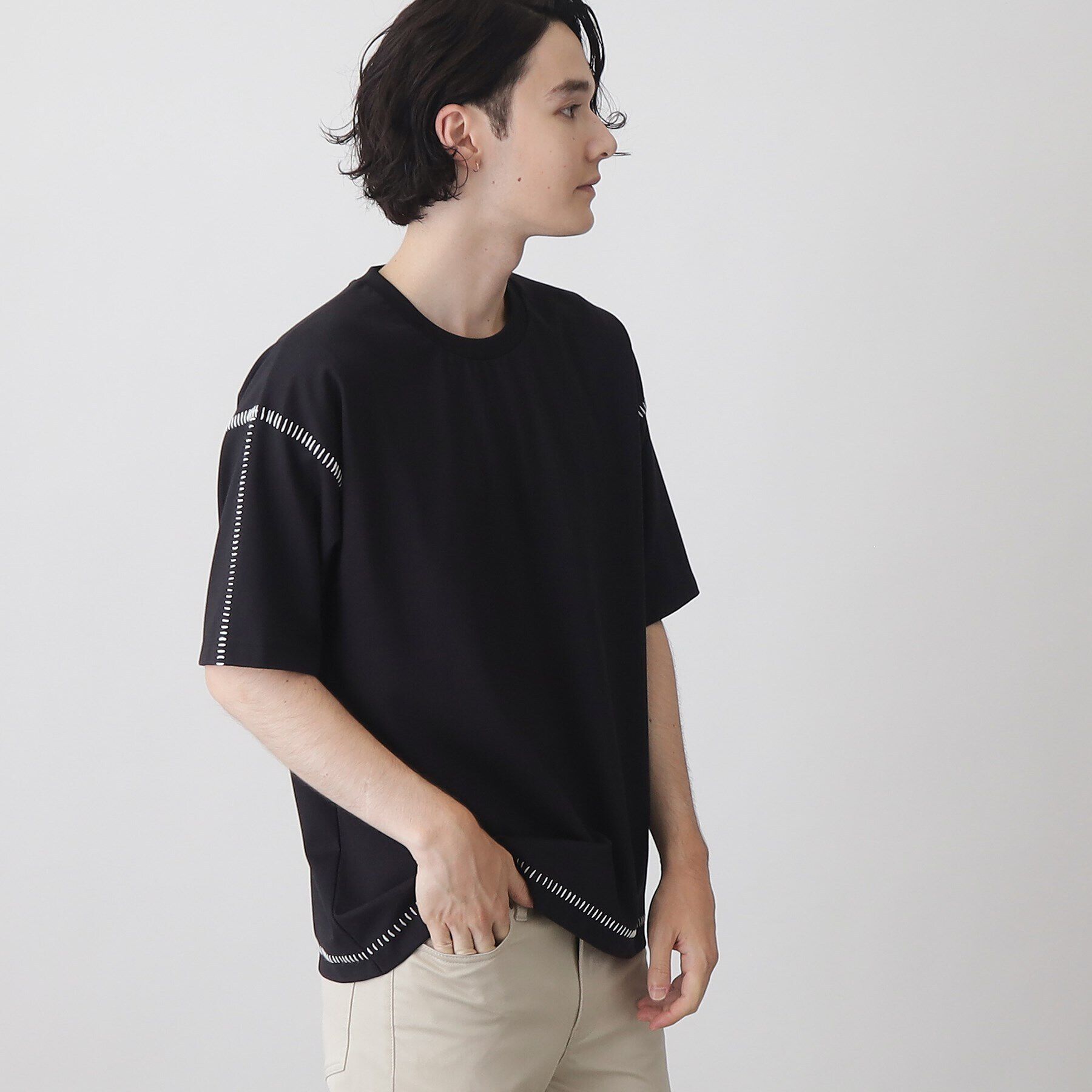 THE SHOP TK「冷感ポンチステッチTシャツ 接触冷感／リラックスシルエット」|Tシャツ・カットソー|