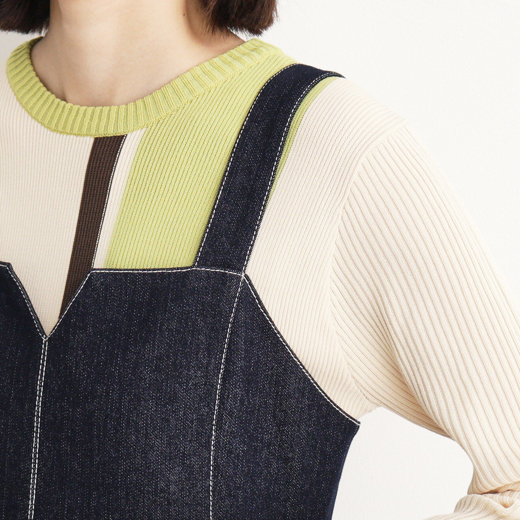 THE SHOP TK「デニムステッチジャンスカ/親子リンク」|ワンピース|