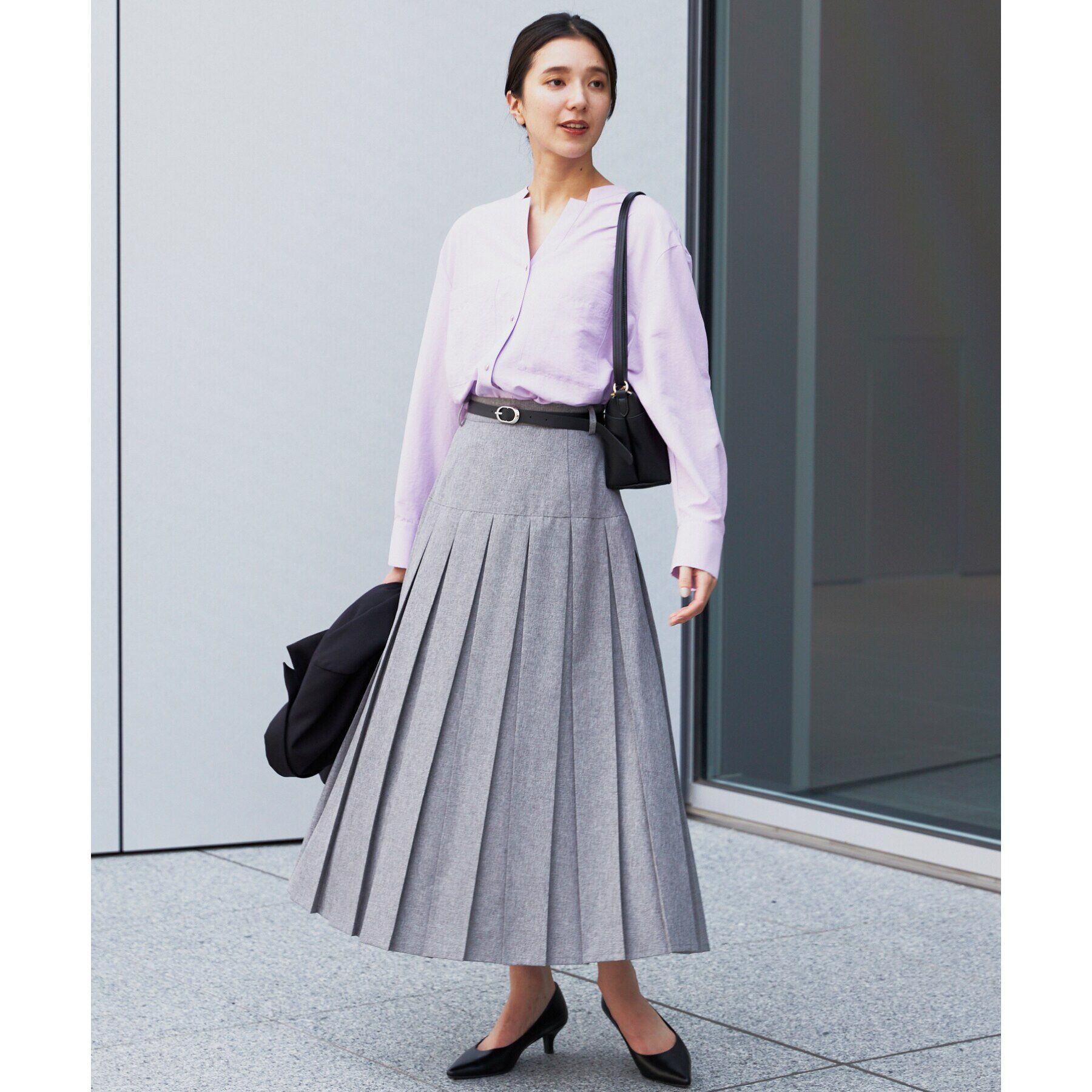 THE SHOP TK「ベルト付きプリーツスカート」|スカート|