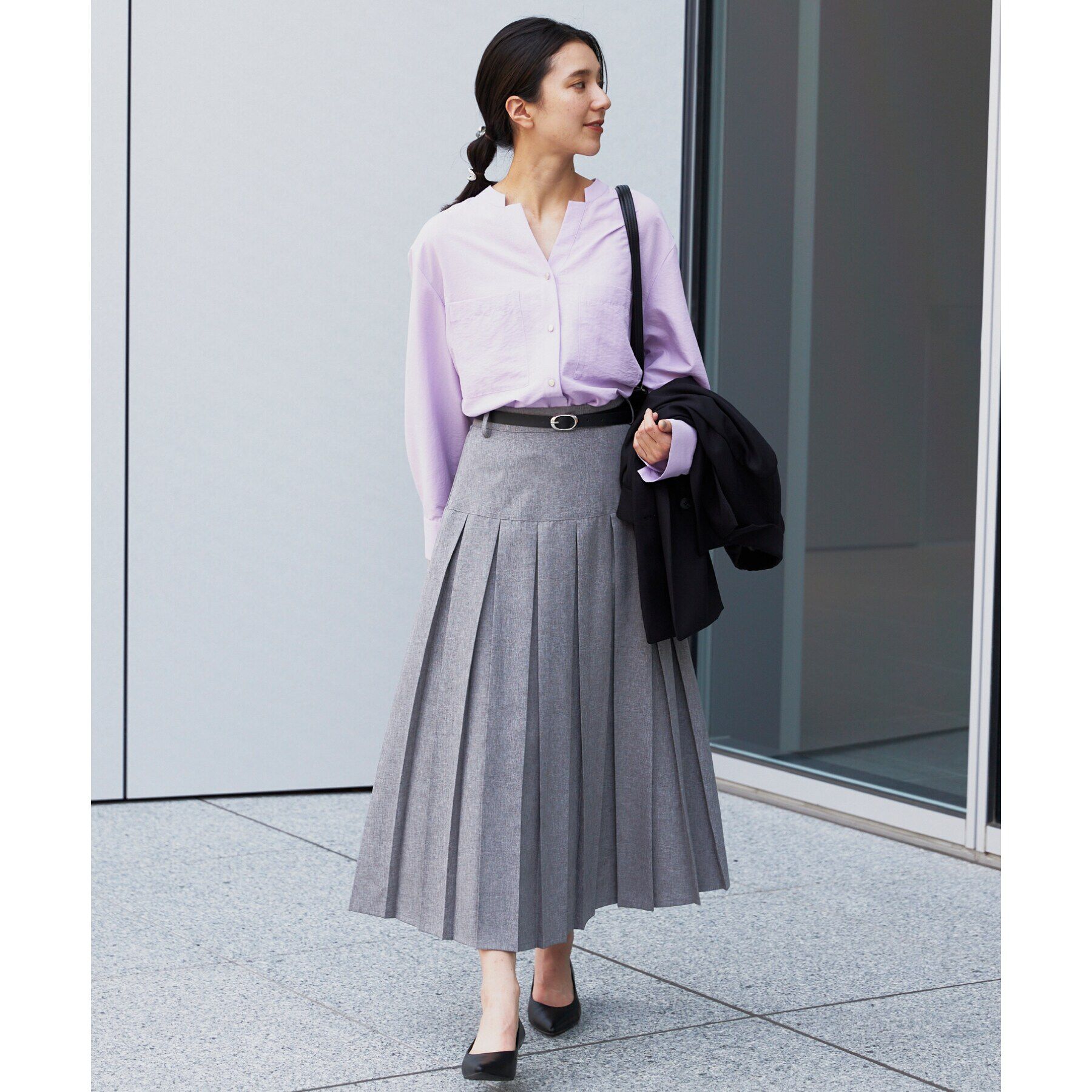 THE SHOP TK「ベルト付きプリーツスカート」|スカート|