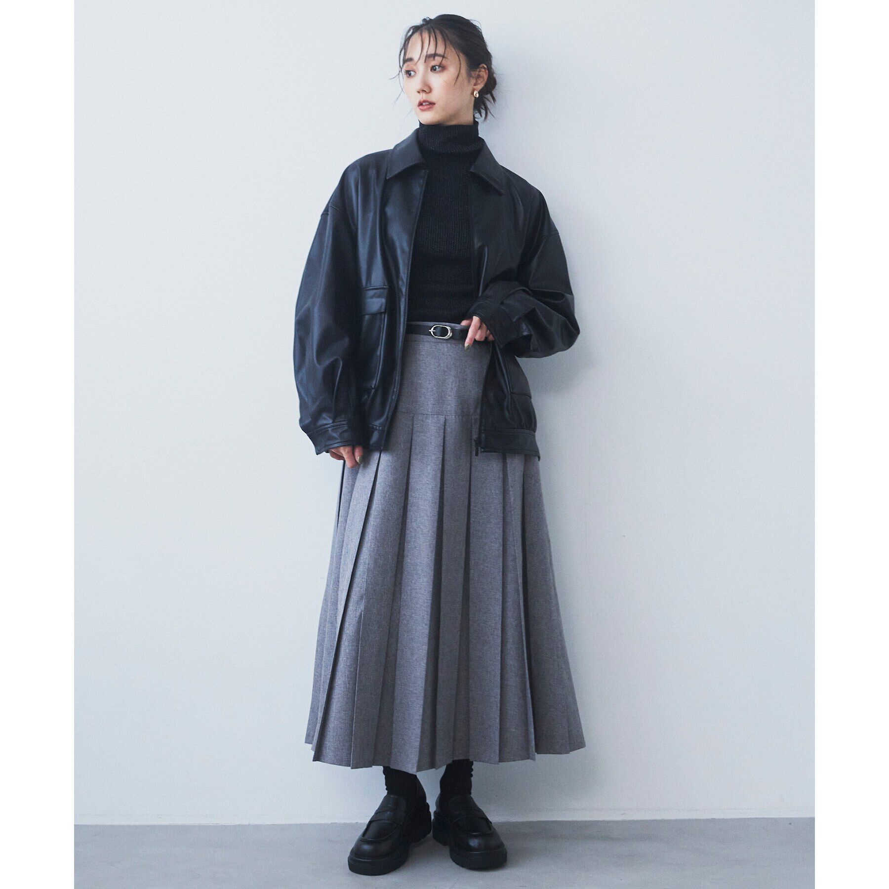 THE SHOP TK「ベルト付きプリーツスカート」|スカート|