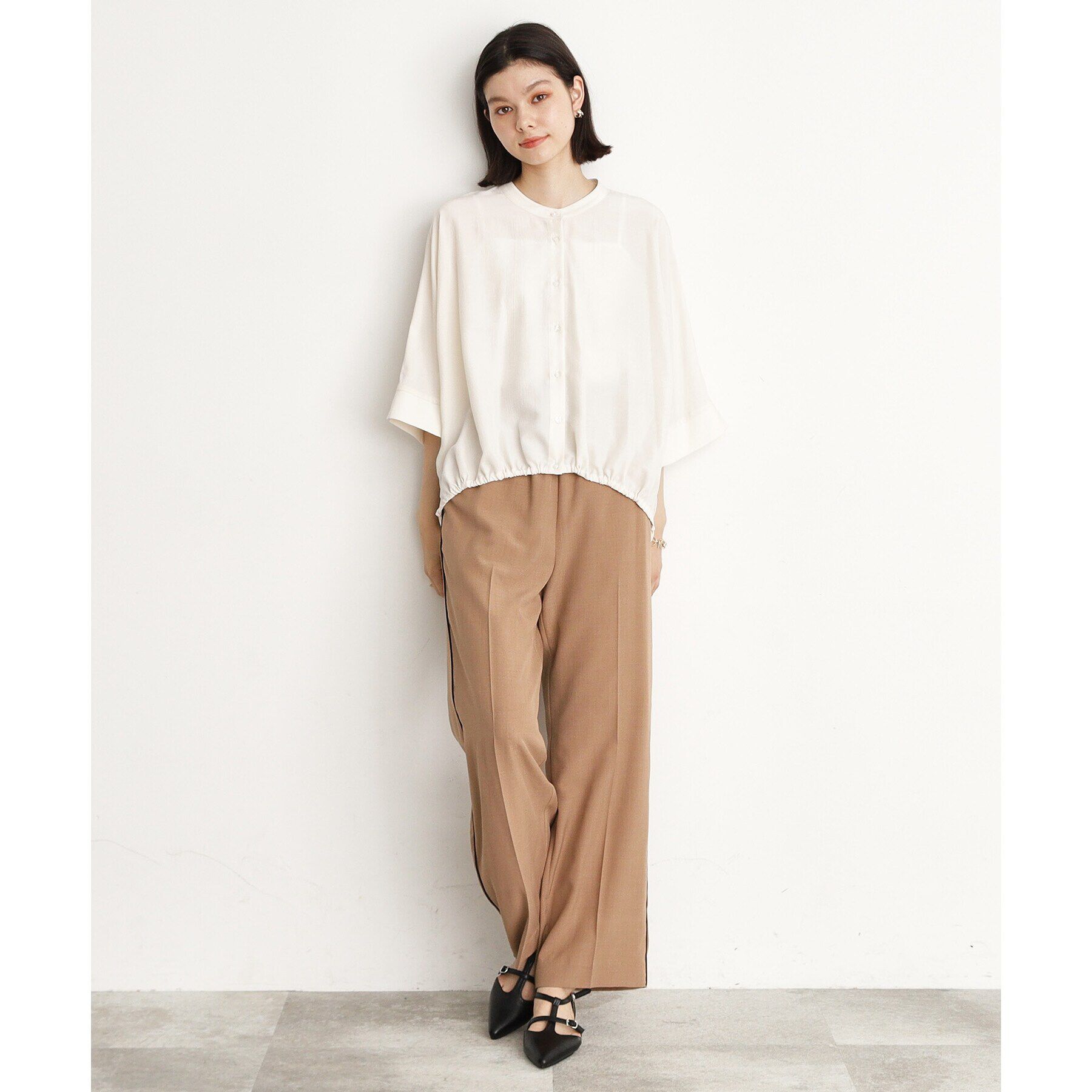 THE SHOP TK「【魅せる体形カバー服】ドロストドルマンブラウス/洗える」|シャツ・ブラウス|