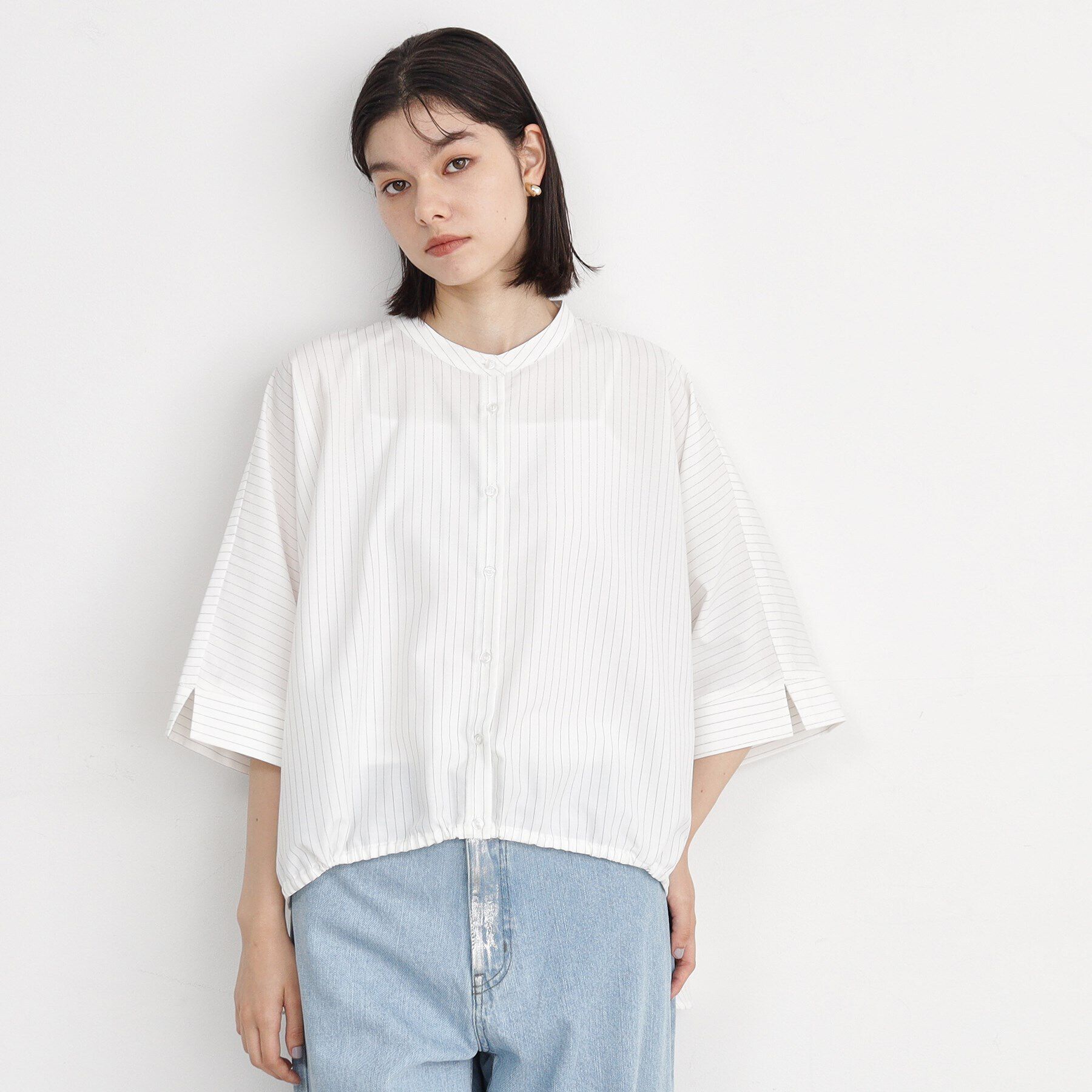 THE SHOP TK「【魅せる体形カバー服】ドロストドルマンブラウス/洗える」|シャツ・ブラウス|オフホワイト(303