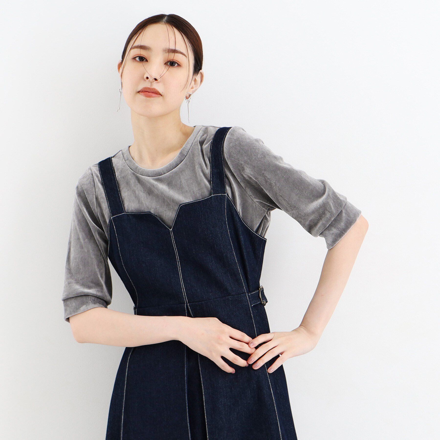 THE SHOP TK「【ヒルナンデス！で紹介】ベロア5分袖プルオーバー/洗える」|Tシャツ・カットソー|