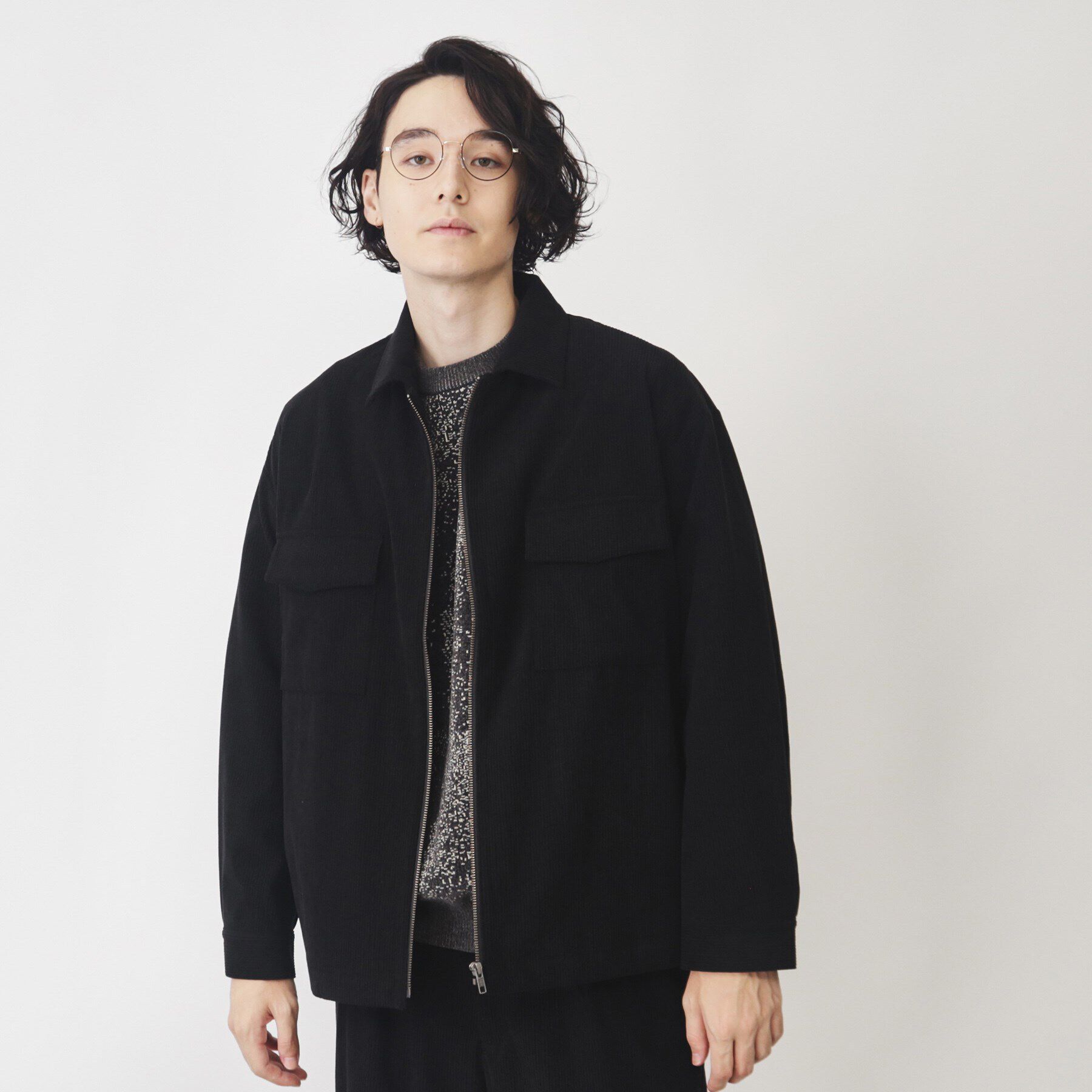 THE SHOP TK「TECUNE/テクウネ コーデュロイCPOジャケット【セットアップ可】」|ブルゾン・スタジャン|ブラック(019)